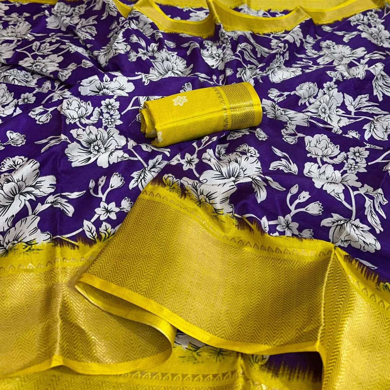 Purple shades Dola silk fancy look saree supplier in surat