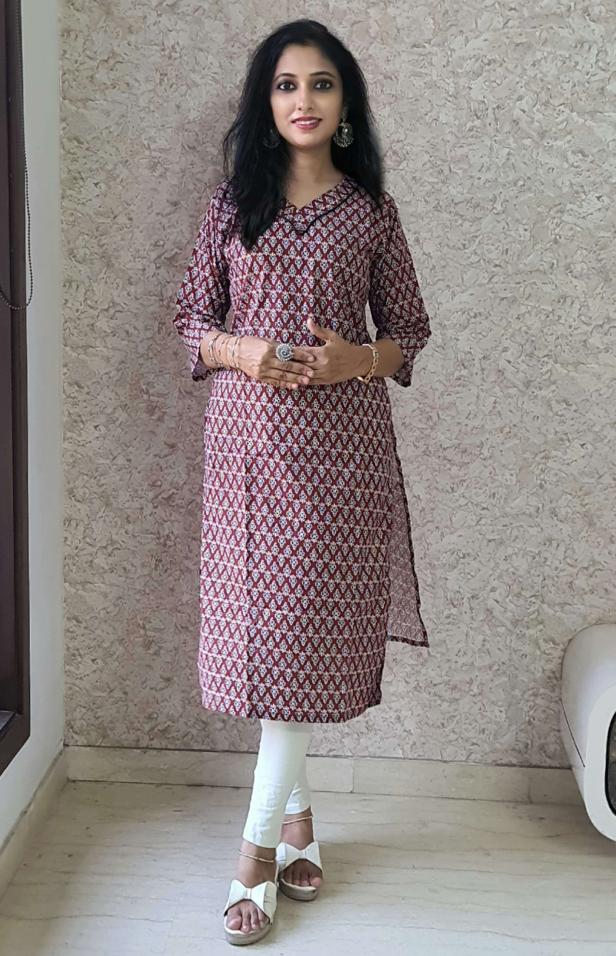 REGULAR WEAR COTTON FABRICS WITH PRINTED KURTI SUPPLIER