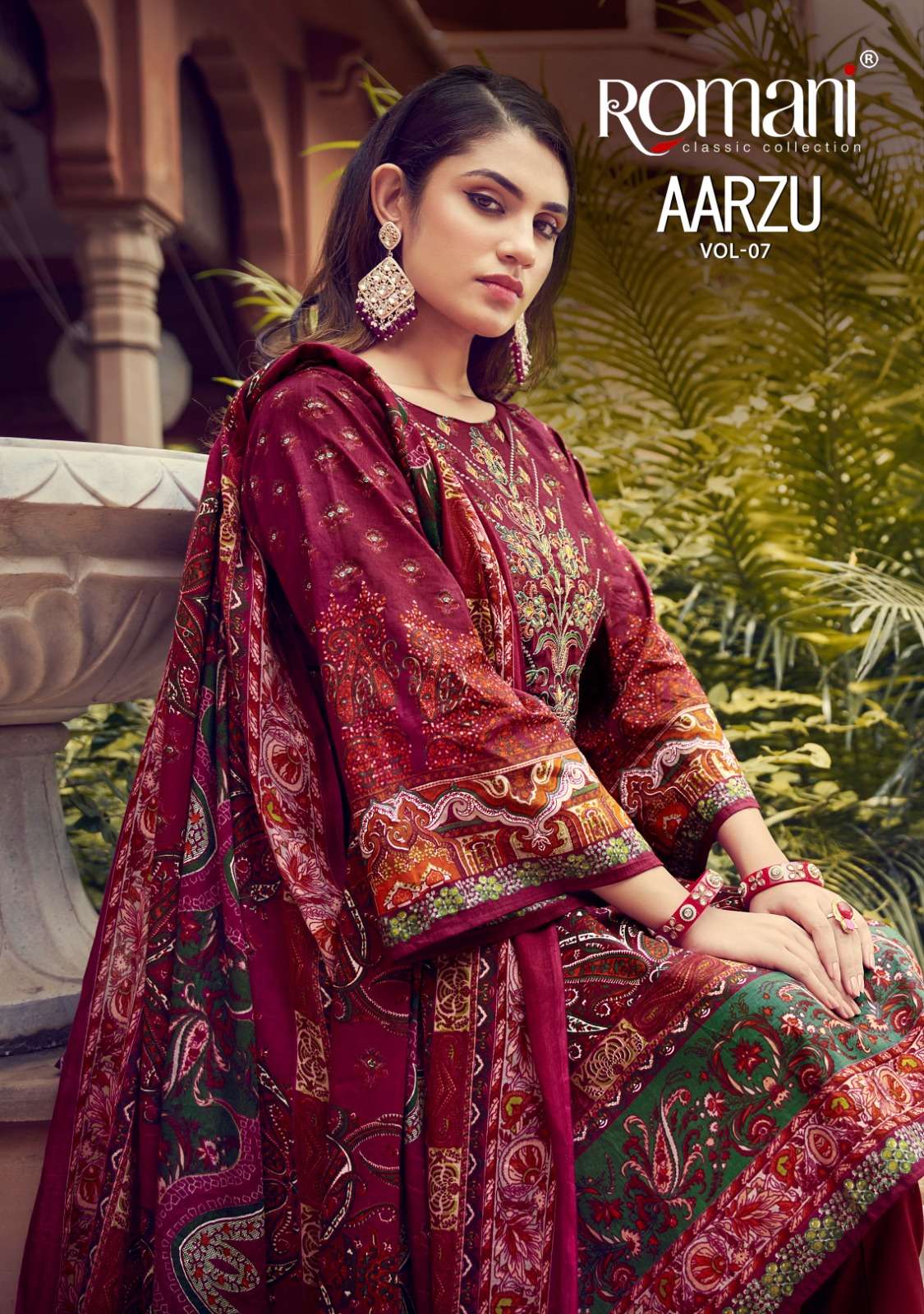 ROMANI AARZU VOL-7 COTTON DIGITAL HEAVY EMBROIDERY MATERIAL ...