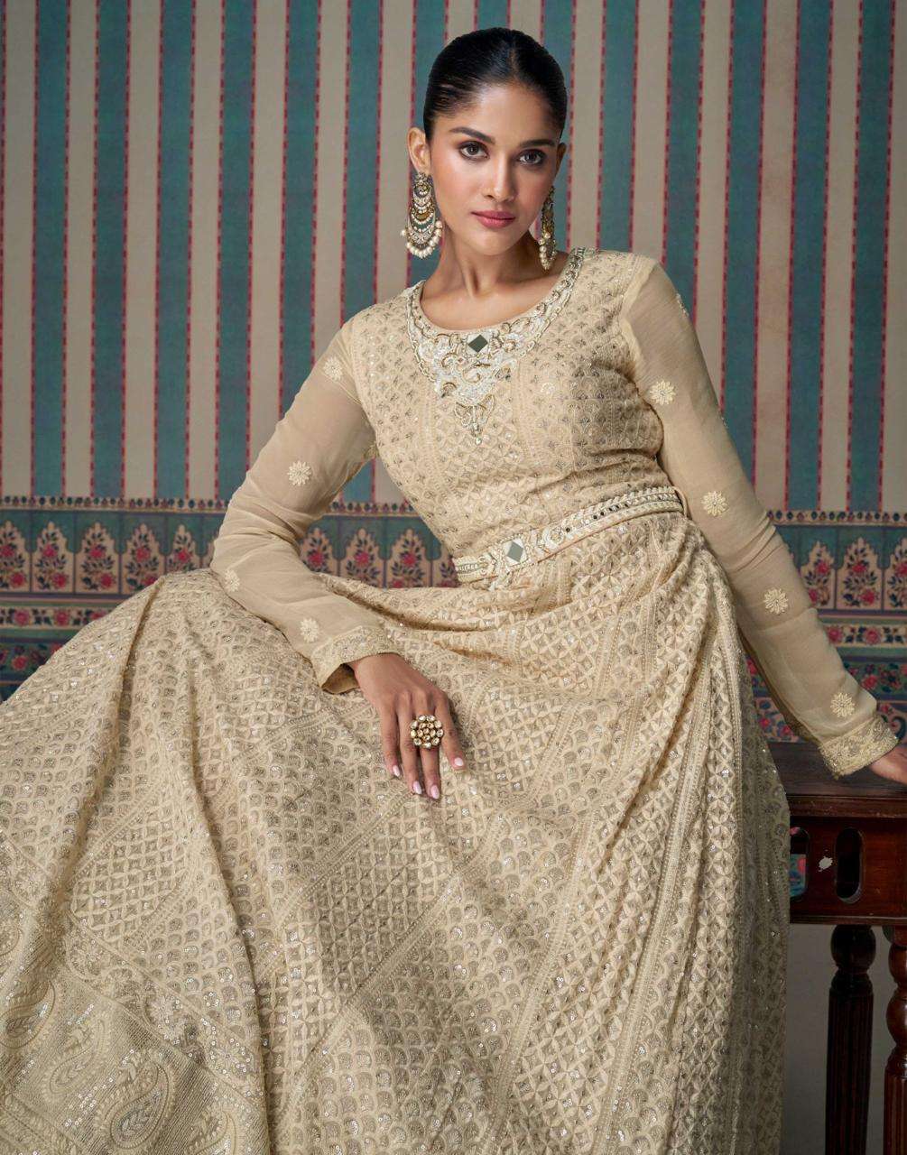 SAYURI DESIGNER ZARINA GEORGETTE EMBROIDERY LONG DRESS RAEDY...