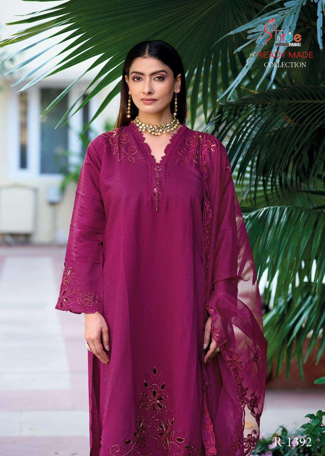 SHREE FABS SR-1392 ROMAN SILK  SLUB FANCY LOOK RAEDY MADE DR...