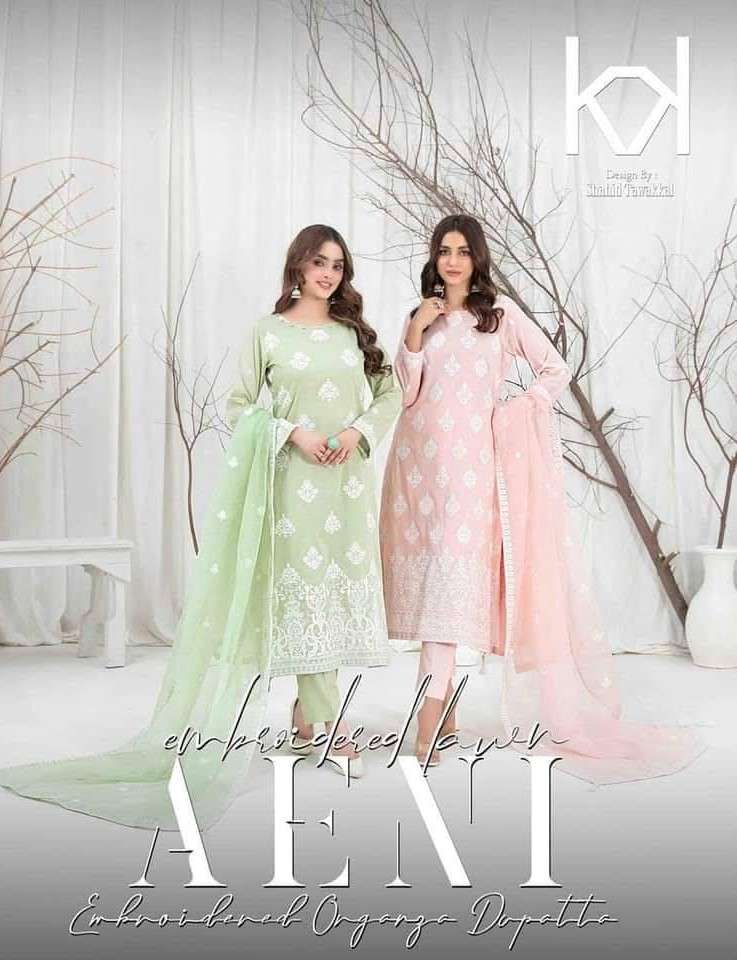 TAWAKKAL AENI VOL 2421 EMBROIDERY LAWN SUIT DEALER IN  SURAT