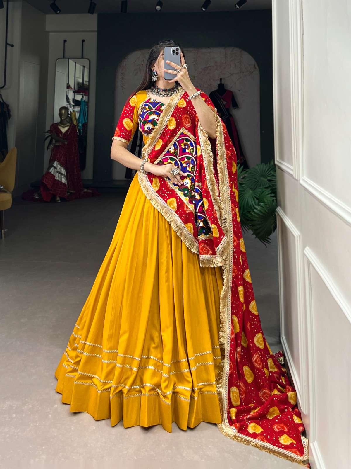 Traditional Look Rayon Fabrics Yellow Shades Lehenga choli S...