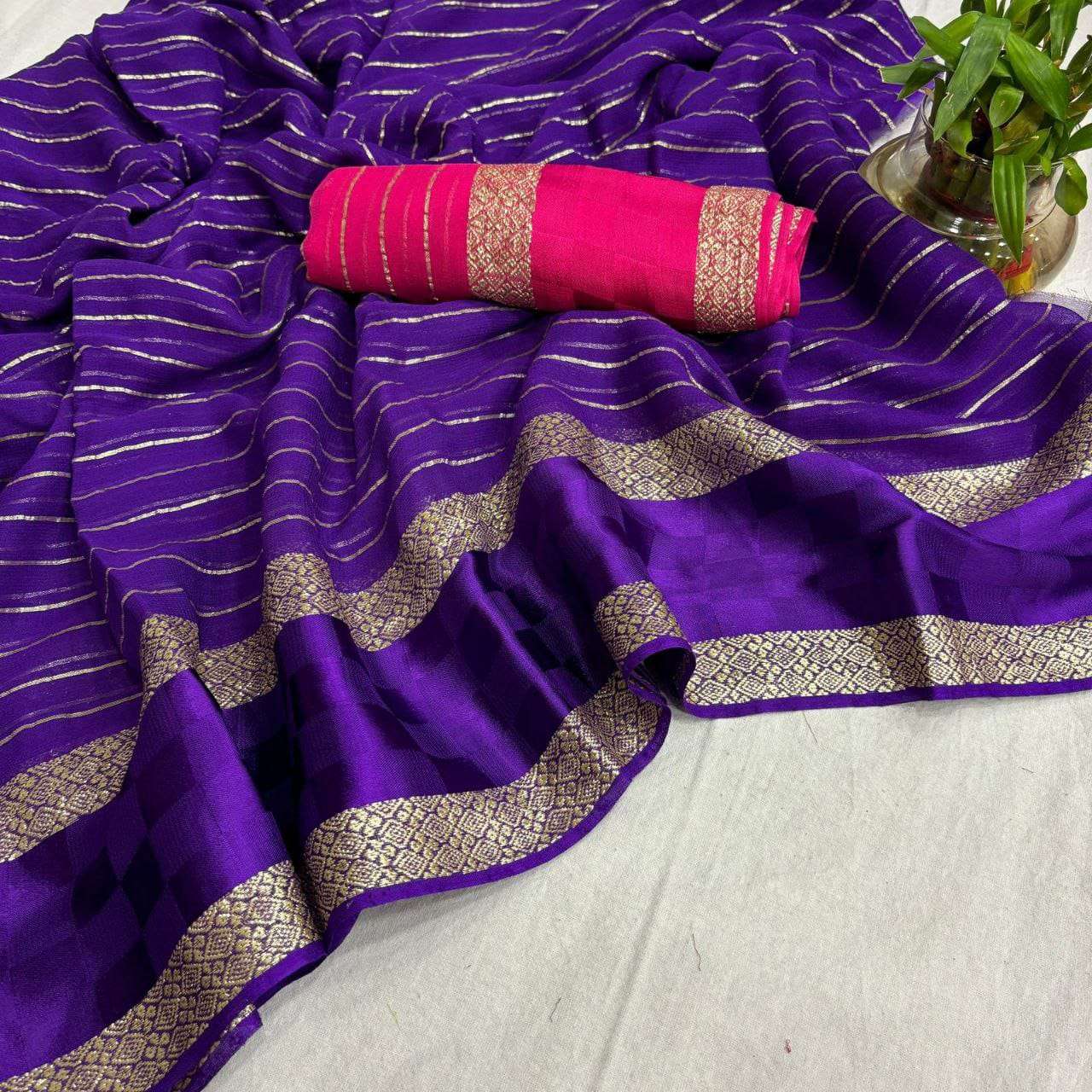 VISCOSE GEORGETTE WITH WEAVING DESIGN SAREE SUPPLIER IN SURA...