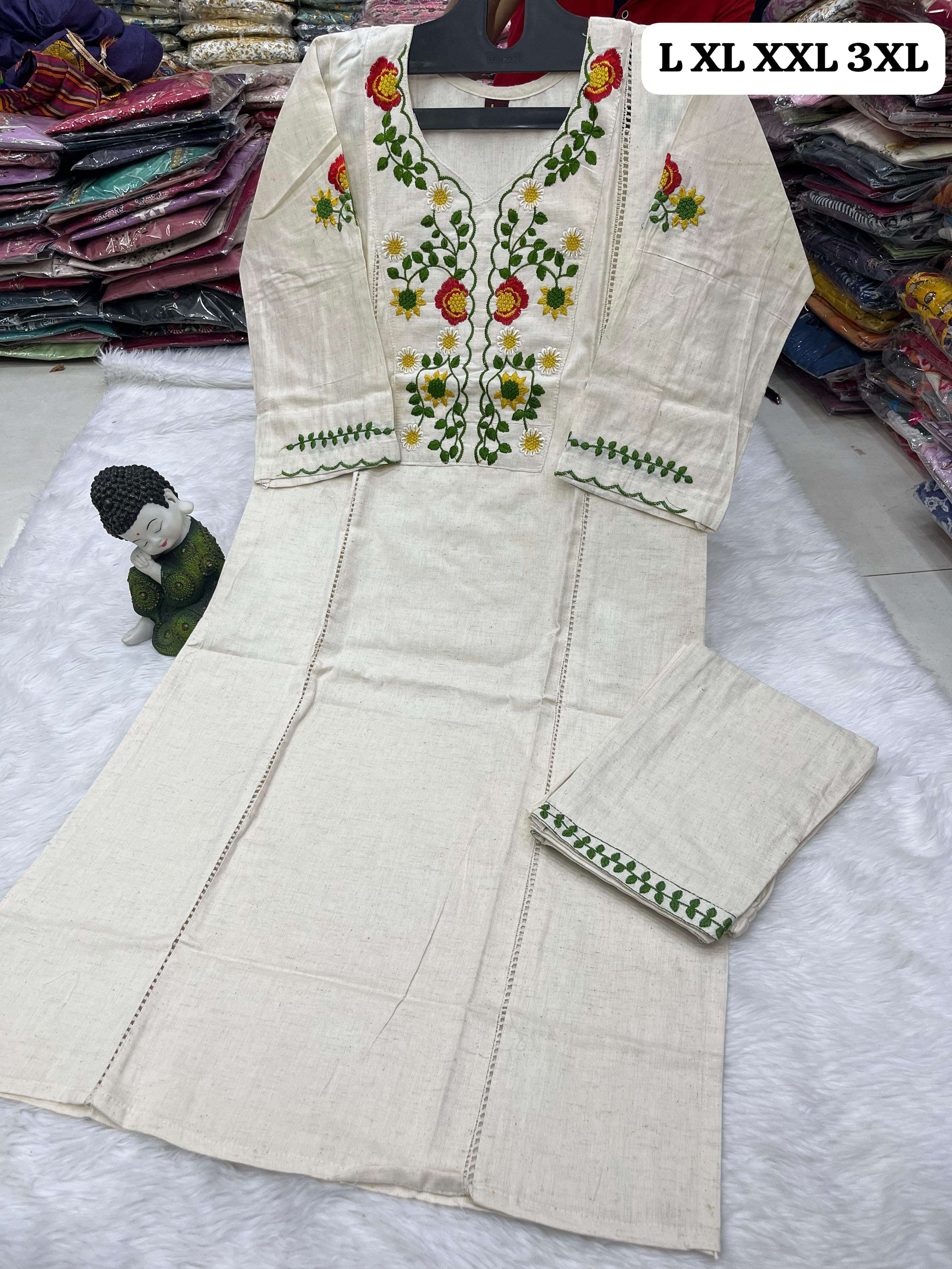 VRD KURTI PANT SET COTTON DESIGNER READY MADE DEALER IN SURA...