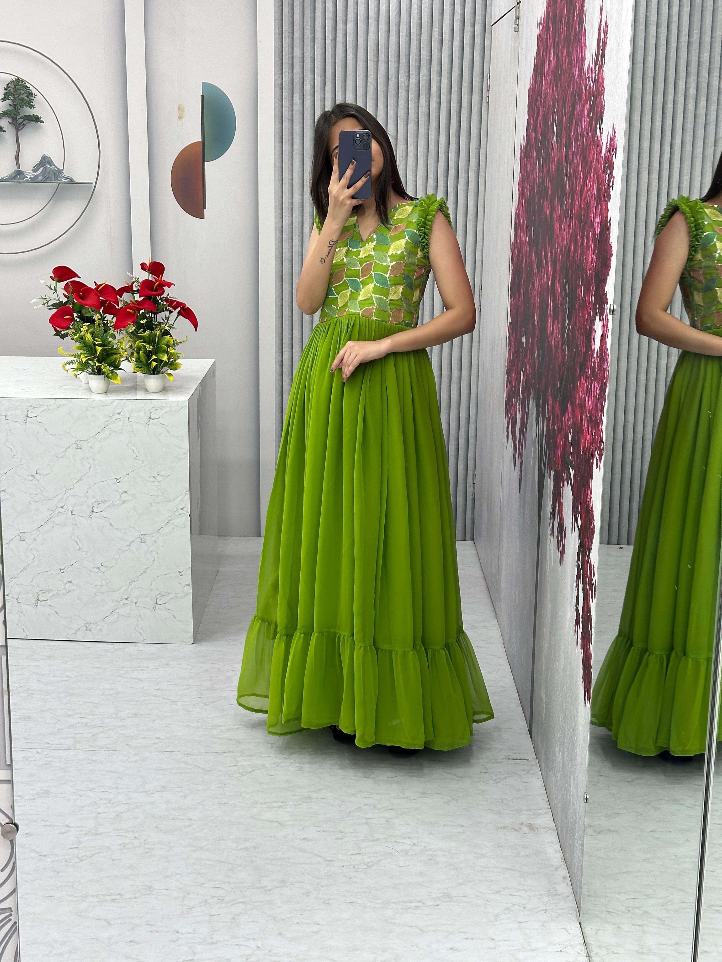 Western style Anarkali Georgette fabric long kurti supplier ...