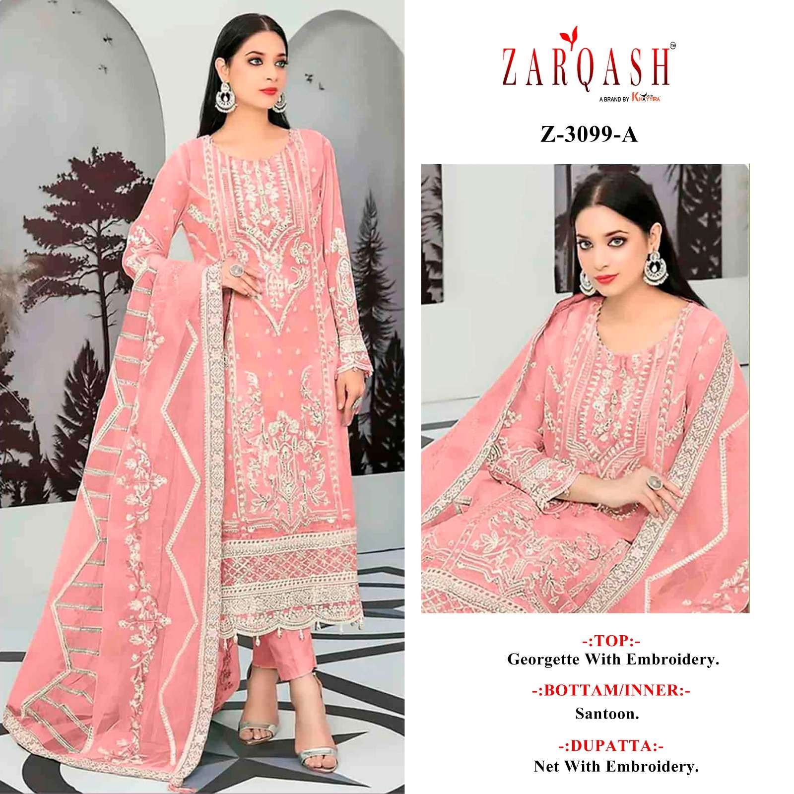 ZARQASH 3099 GEORGETTE WEDDING WEAR SUIT MATERIAL DEALER IN ...