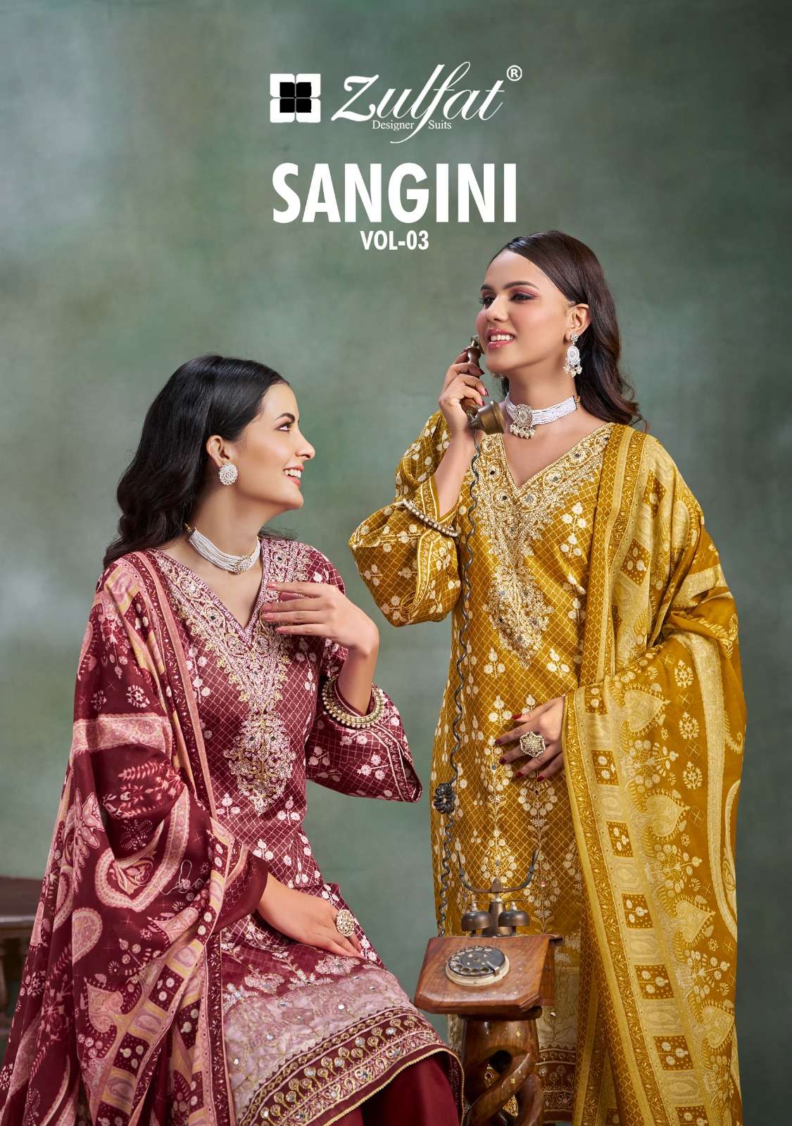 ZULFAT DESIGNER SANGINI VOL-3 JAM COTTON EXCLUSIVE DESIGNER ...