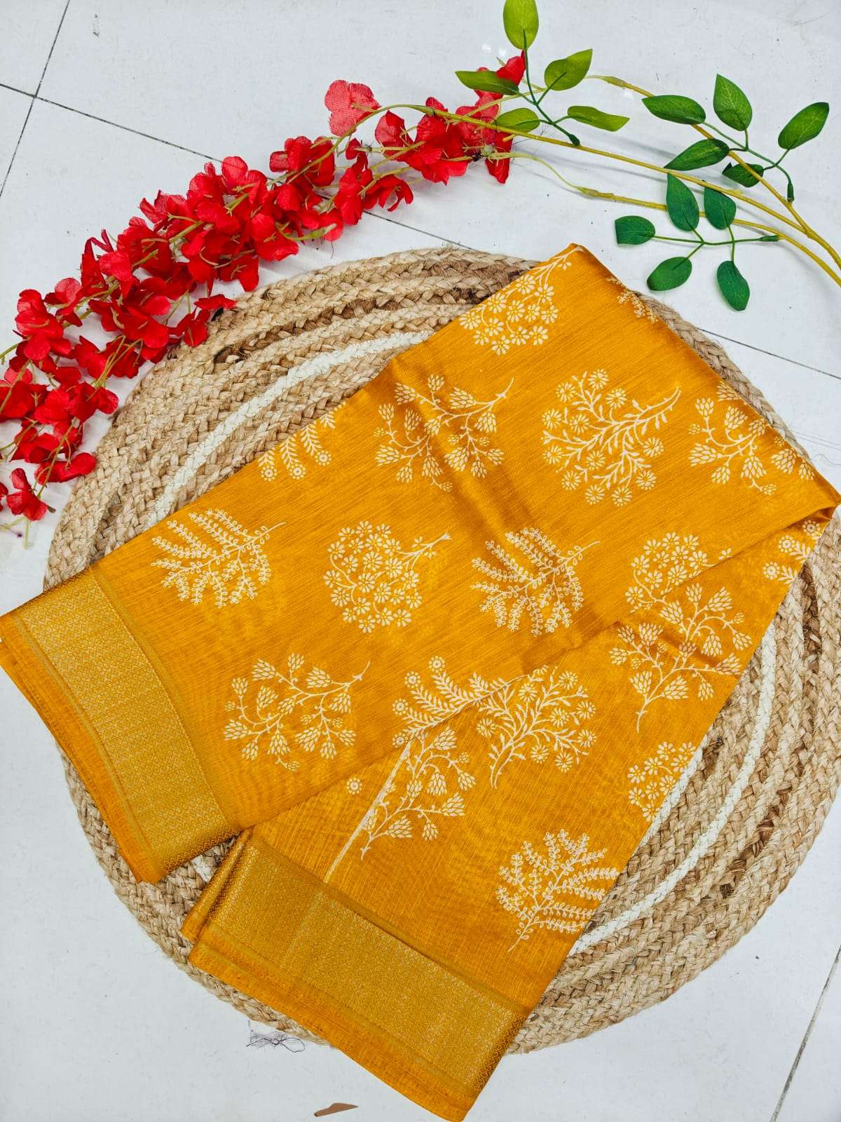 Amazing Flower Printed Regular Wear Sarees At Wholesale Rate...