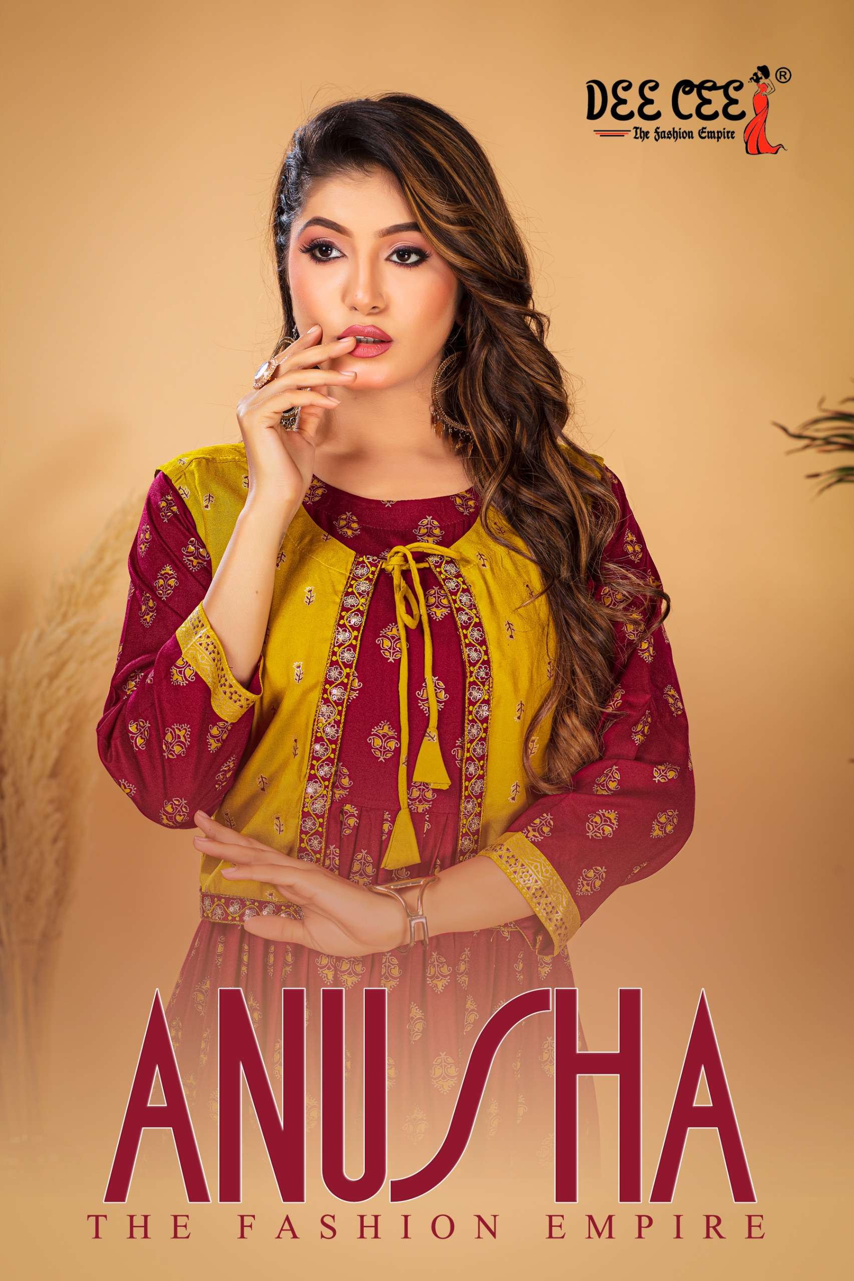 DEECEE ANUSHA RAYON PLAIN DESIGNER ROUND KURTI KOTI DEALER P...