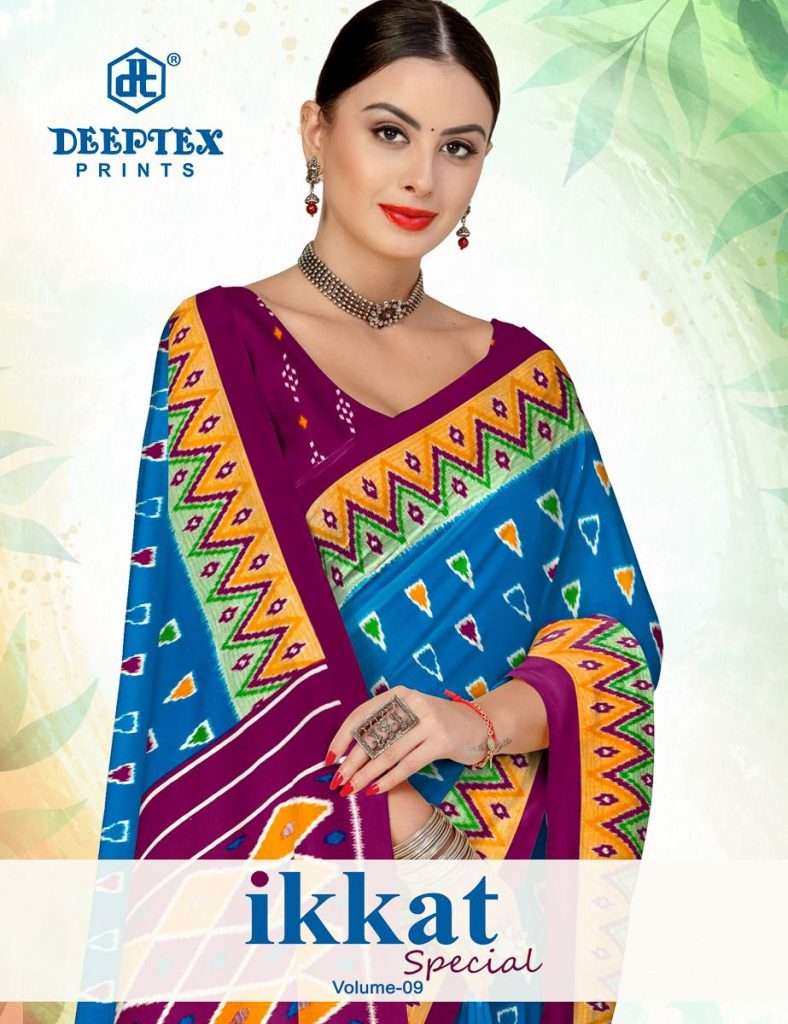 DEEPTEX IKKAT SPECIAL VOL 4 COTTON PRINTED FANCY LOOK SAREE ...