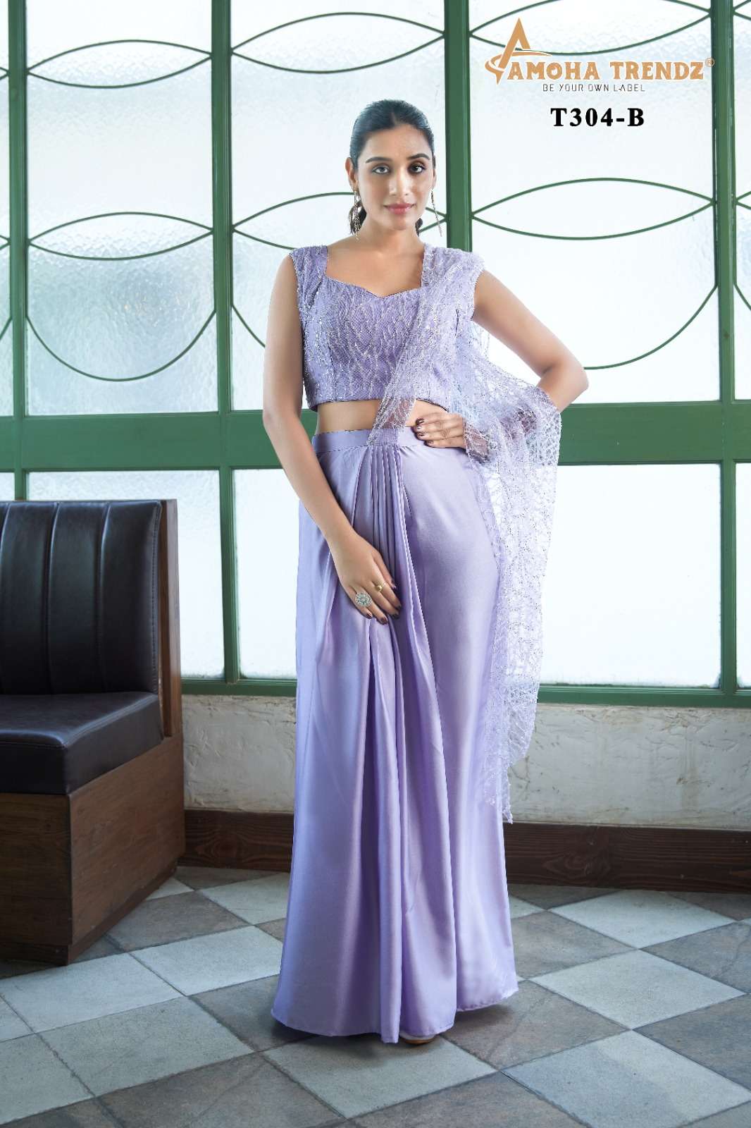 FF AMOHA TRENDZ T304 B ARMANI SATIN STYLISH SILK SAREE TYPE ...