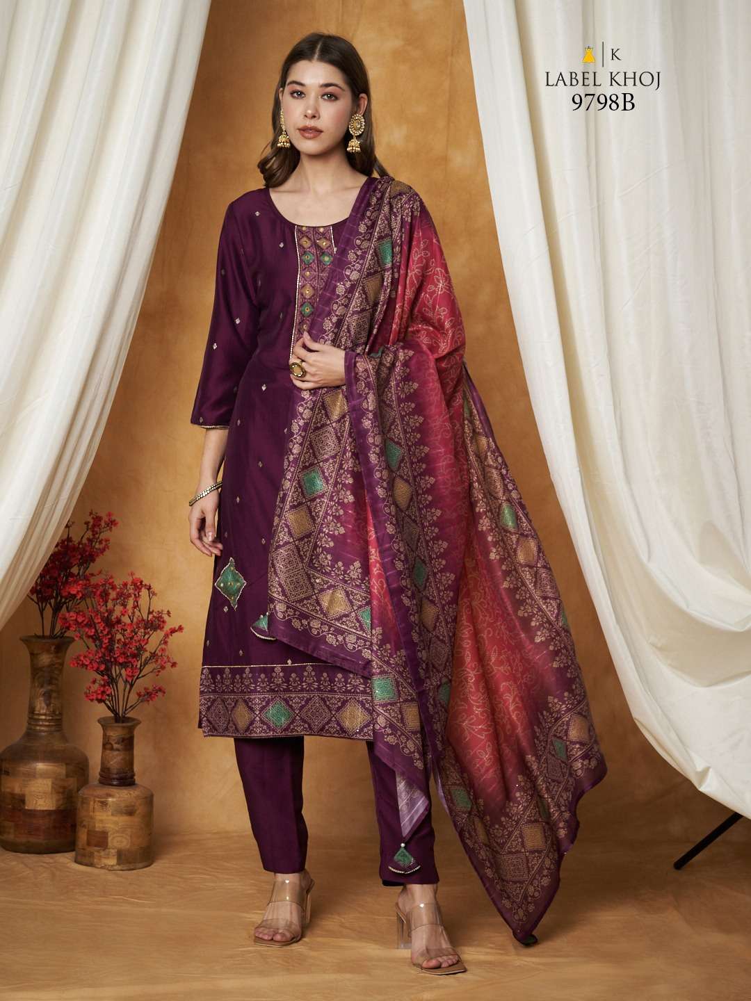 FF LABEL KHOJ SILK MIROR WORK KHAZANA SUIT DEALER PRICE