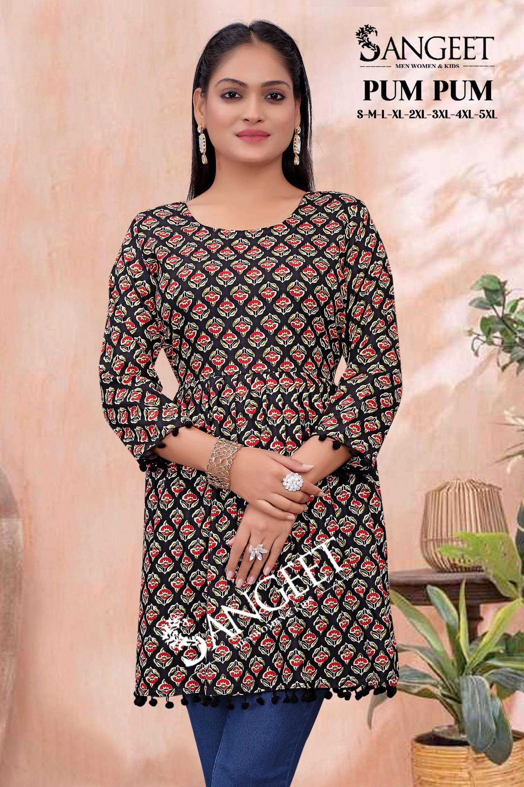 FF PUM PUM DAILY WEAR GIRL KURTI SHORT ROUND WHOLESALE RATE 