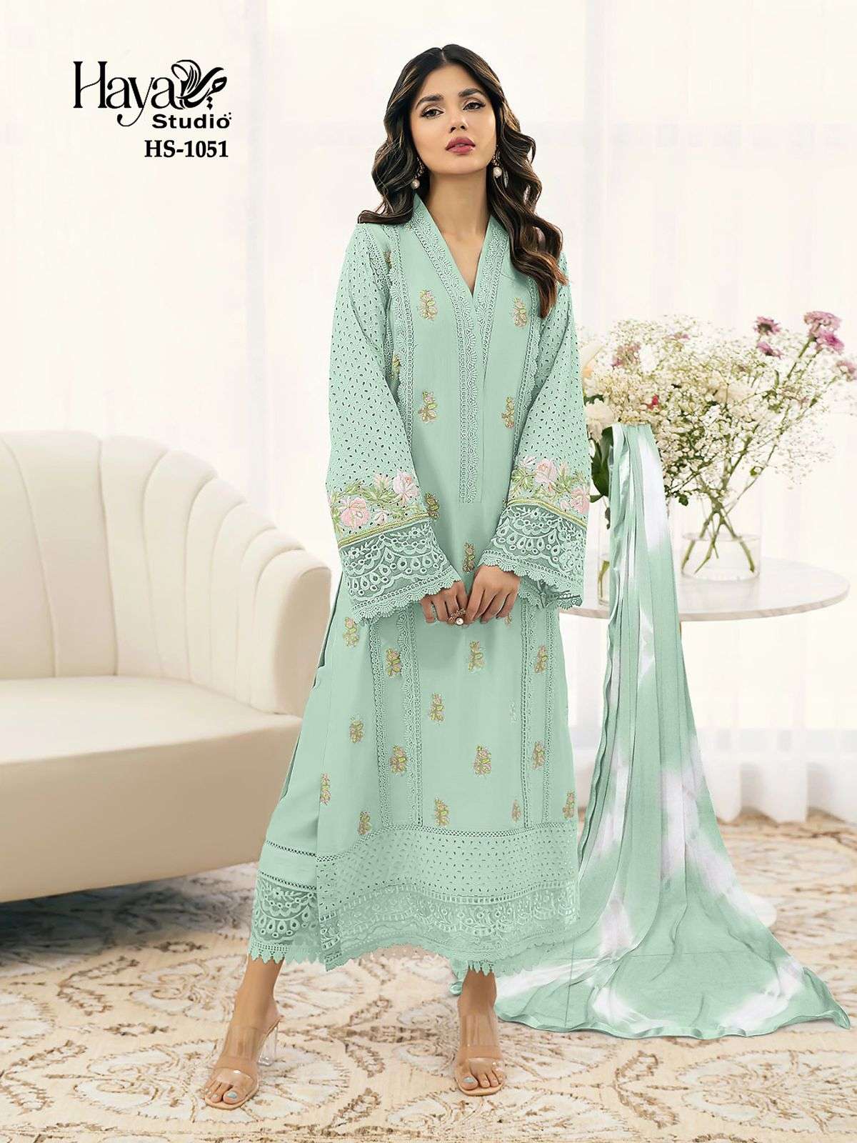 HAYA 1051 GEORGETTE WORK PARTY WEAR STYLISH PAKISTANI SUIT D...