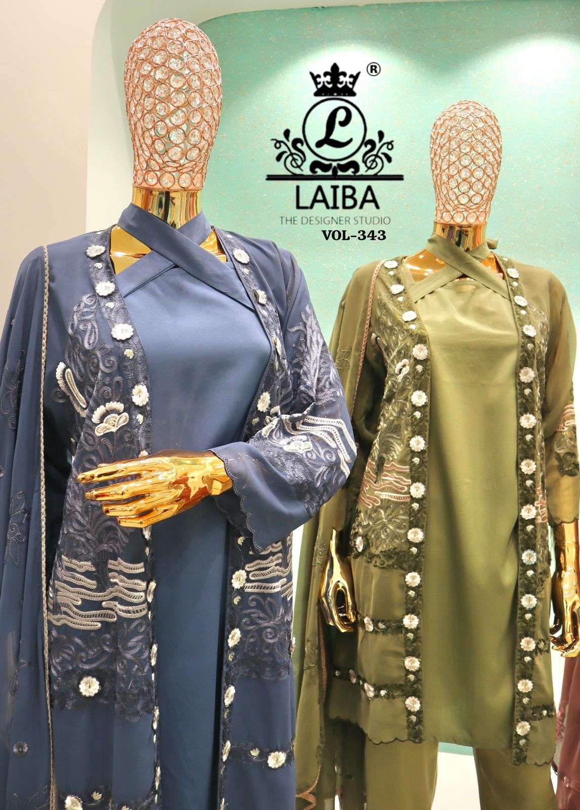 LAIBA AM VOL 343 GEORGETTE NEW FANCY WOMEN SUIT READY MADE D...