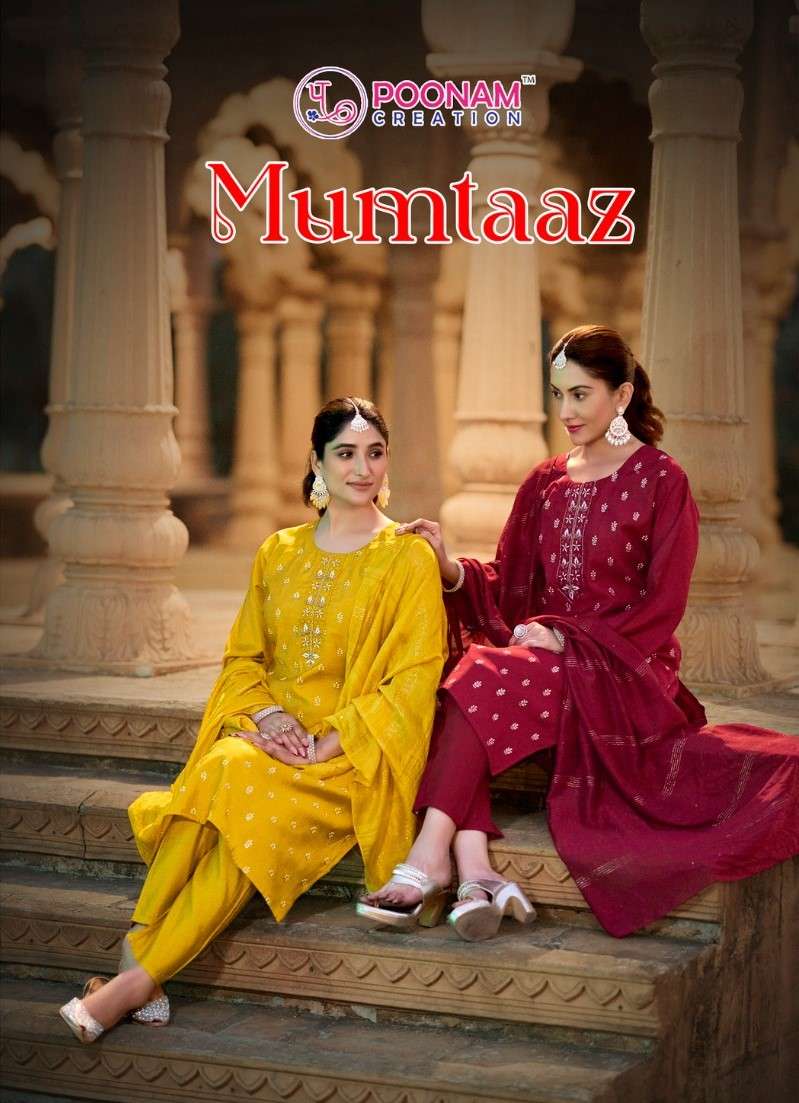 POONAM CREATION MUMTAAZ SILK INDIAN SHADI & FESTIVAL 3 PCS S...