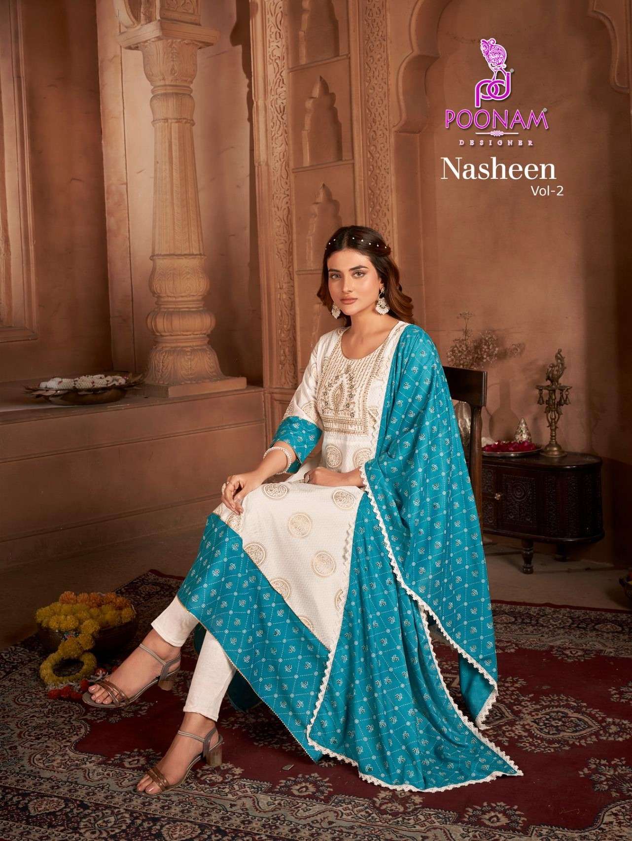 POONAM DESIGNER NASHEEN VOL 2 RAYON GOWN DIWALI FESTIVAL WOM...