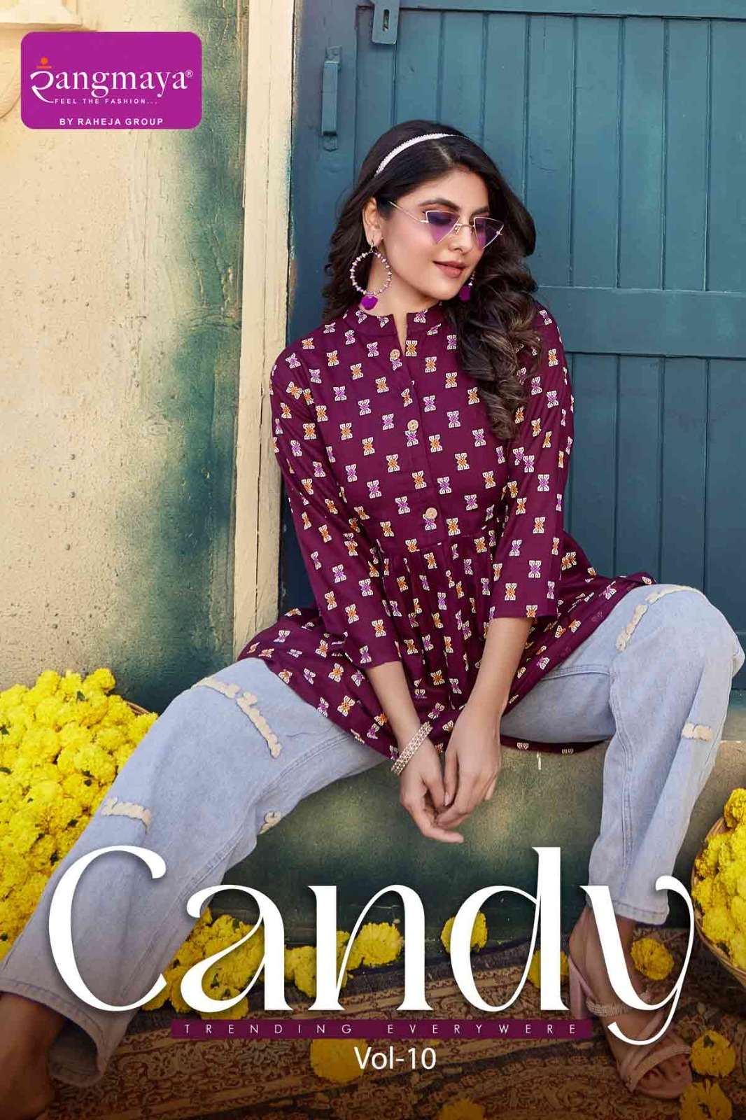 RANGMAYA CANDY VOL 10 TUNIC RAYON INDIAN BEST SHORT TOP DEAL...