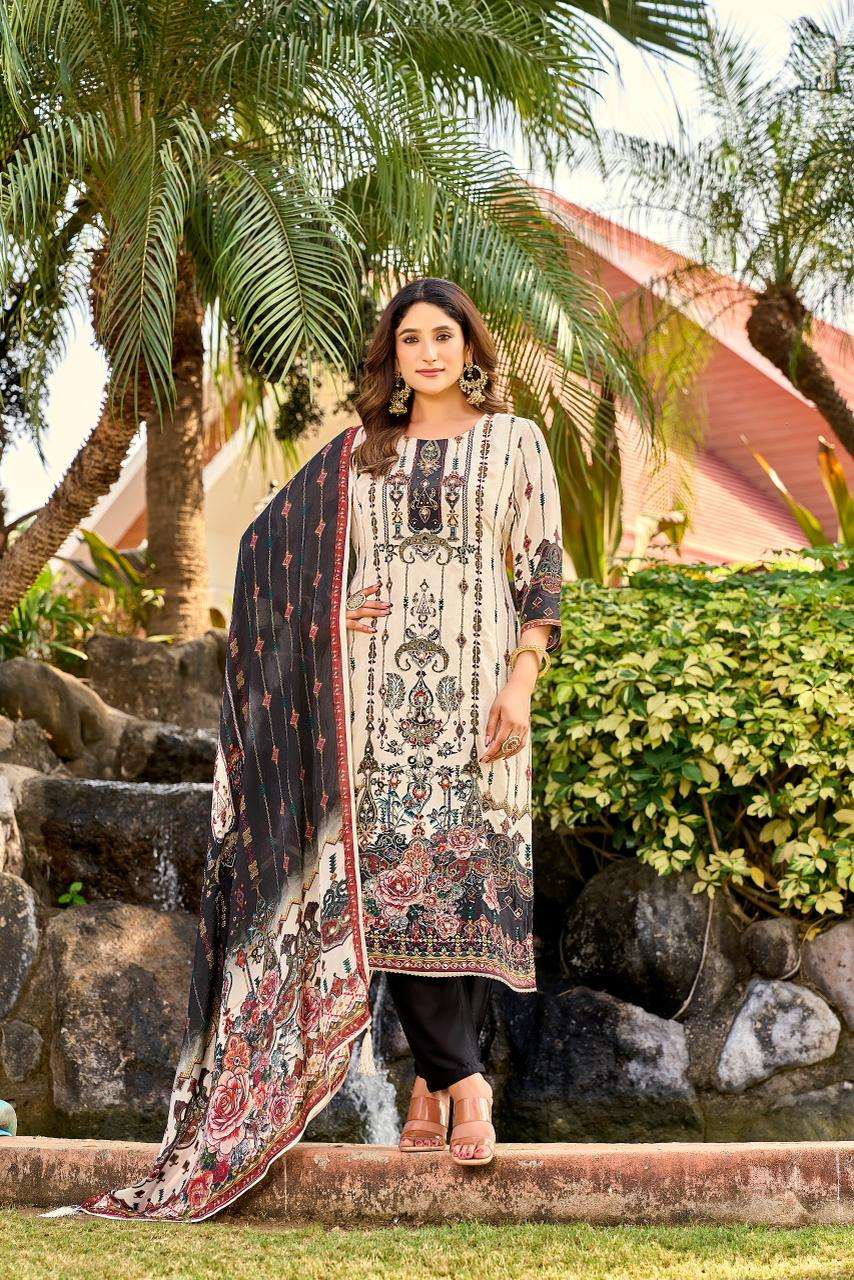 SHREE FABS KT-129 NATURAL CRAPE DIGITAL SUIT MATERIAL DEALER...