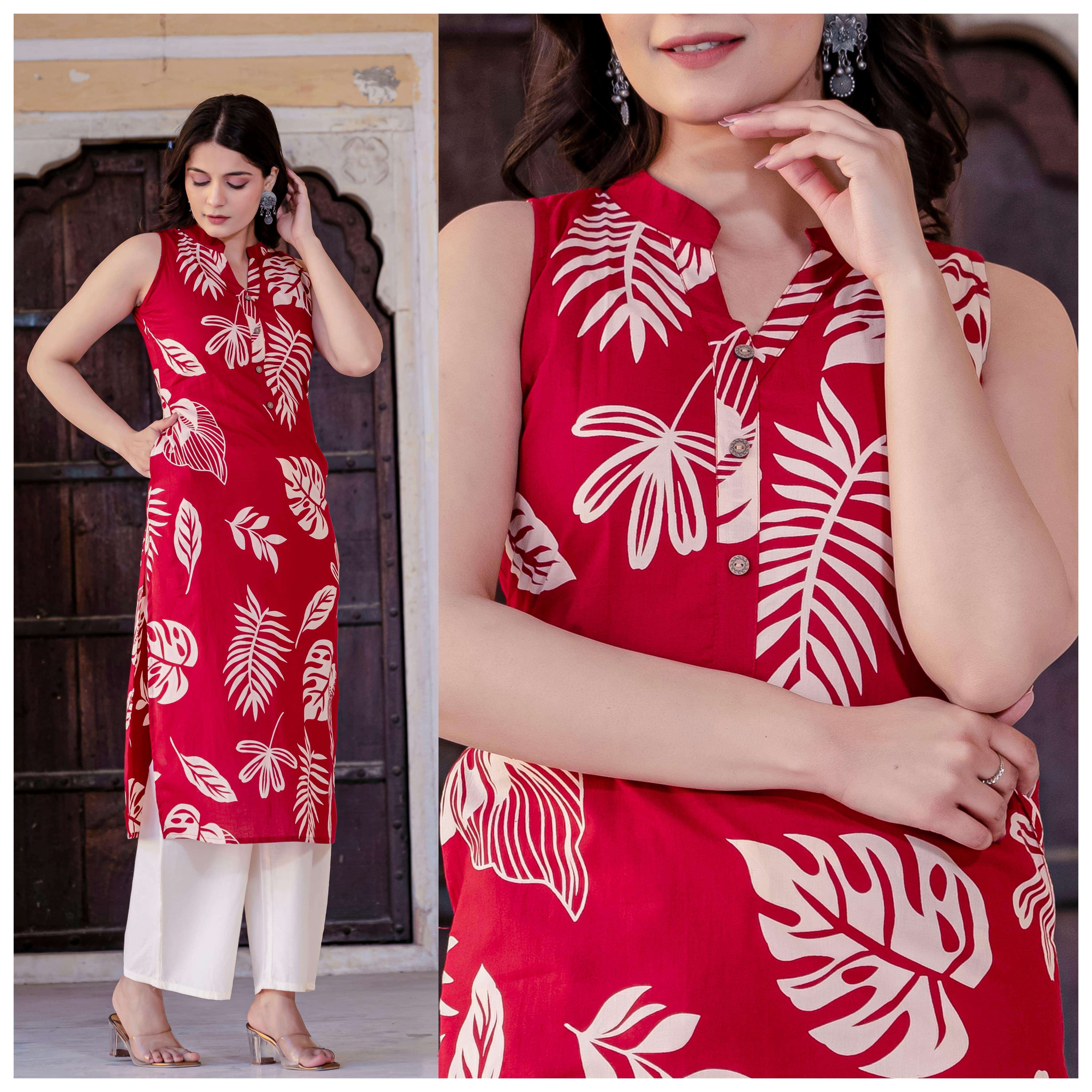 FF COTTON SLEEVELESS KURTI CORD SET SUMMER COLLECTION SUPPLI...