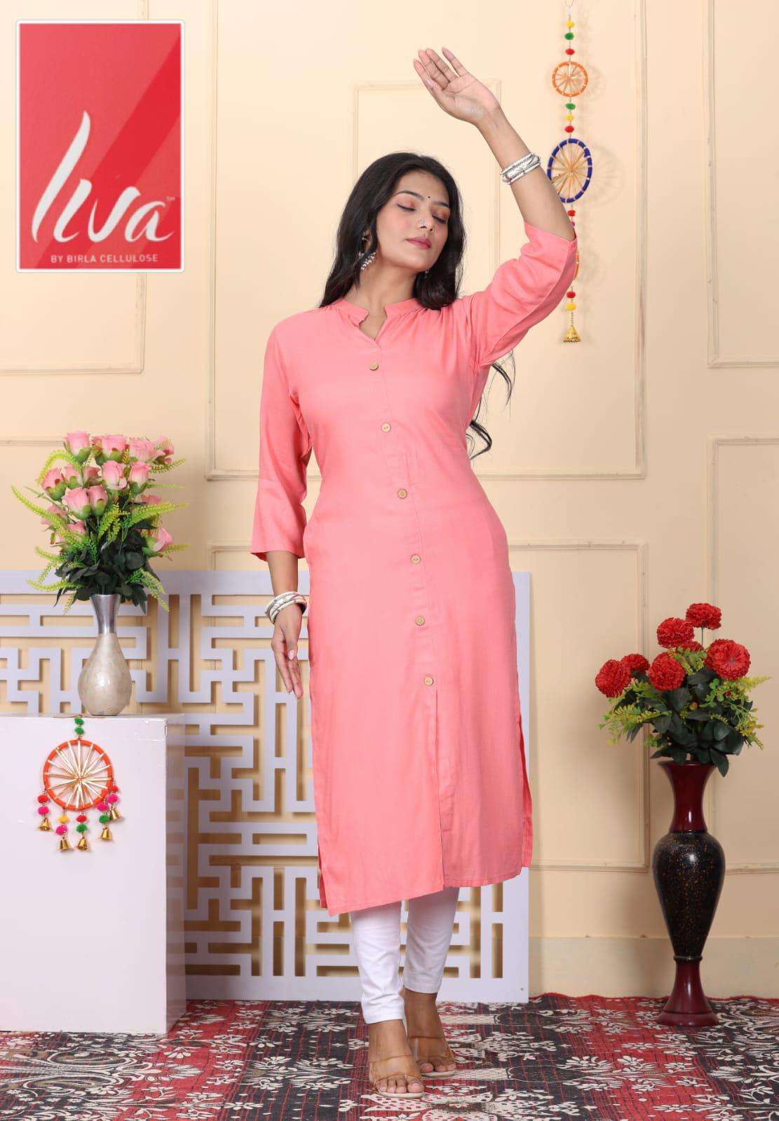 FF LIVA RAYON PLAIN KURTI WITH POCKET DAILY WEAR LIFE CLOTHI...