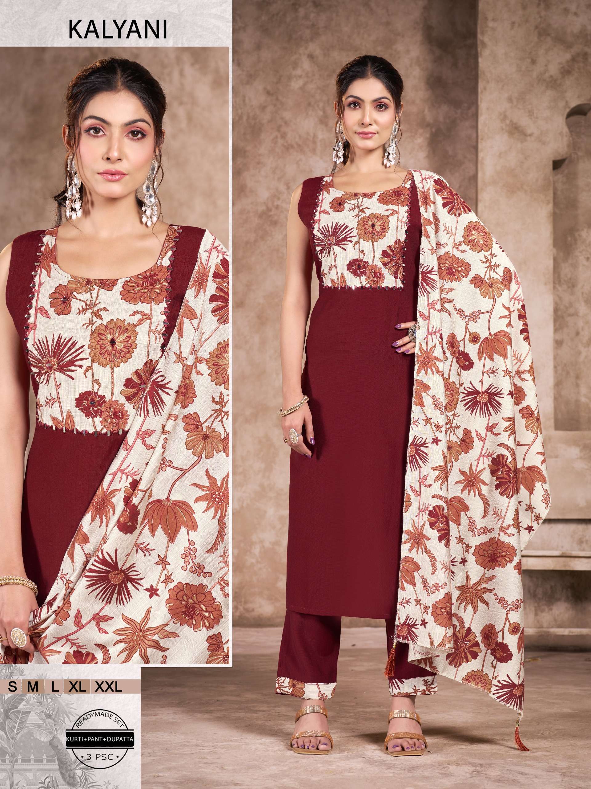 New vartician Fabric Combo Sets 3 Pc Suits At Wholesale Rate...