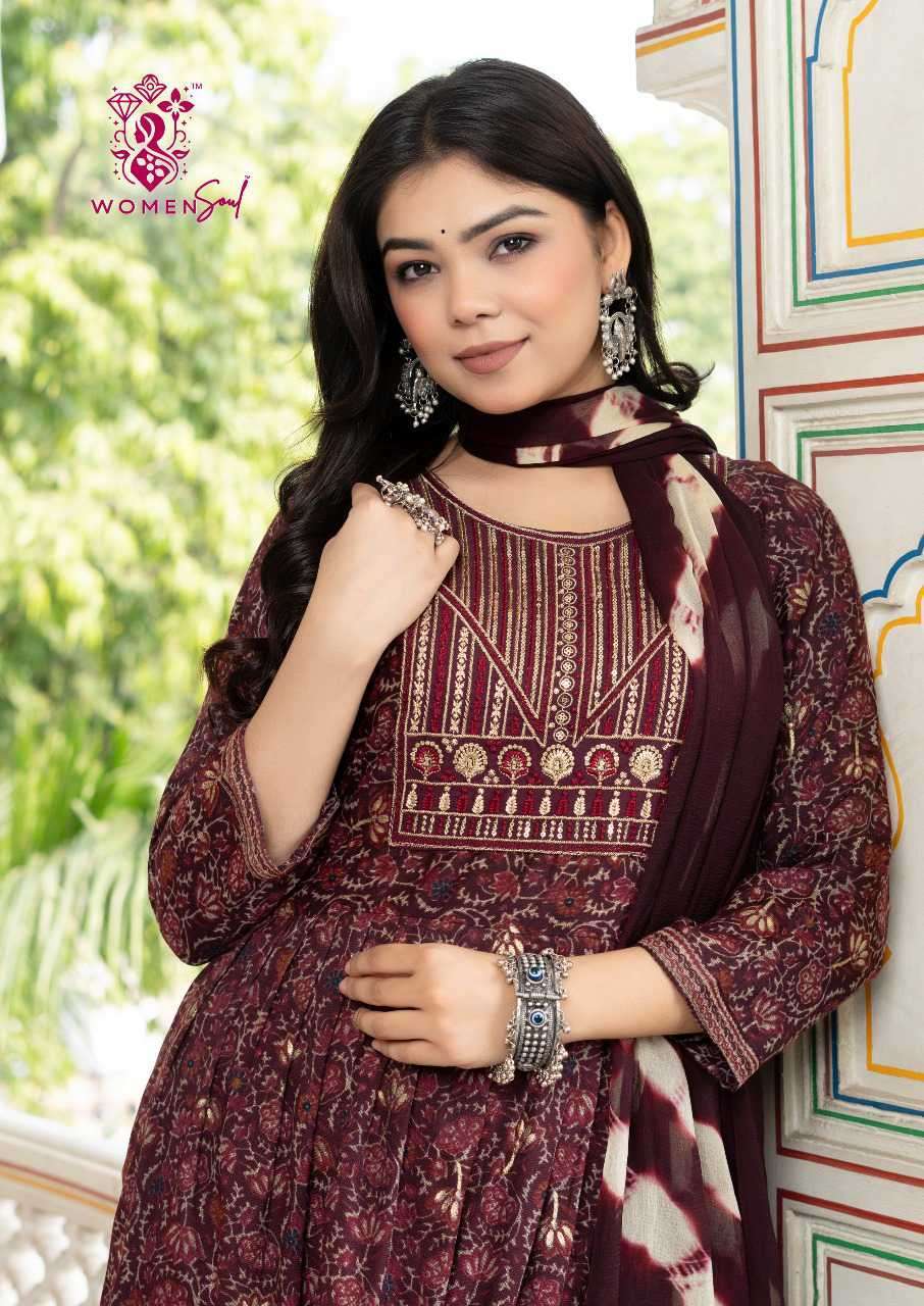 WOMEN SOUL VAMIKA VOL 4 RAYON PRINT KURTI SUIT COLLECTION DE...