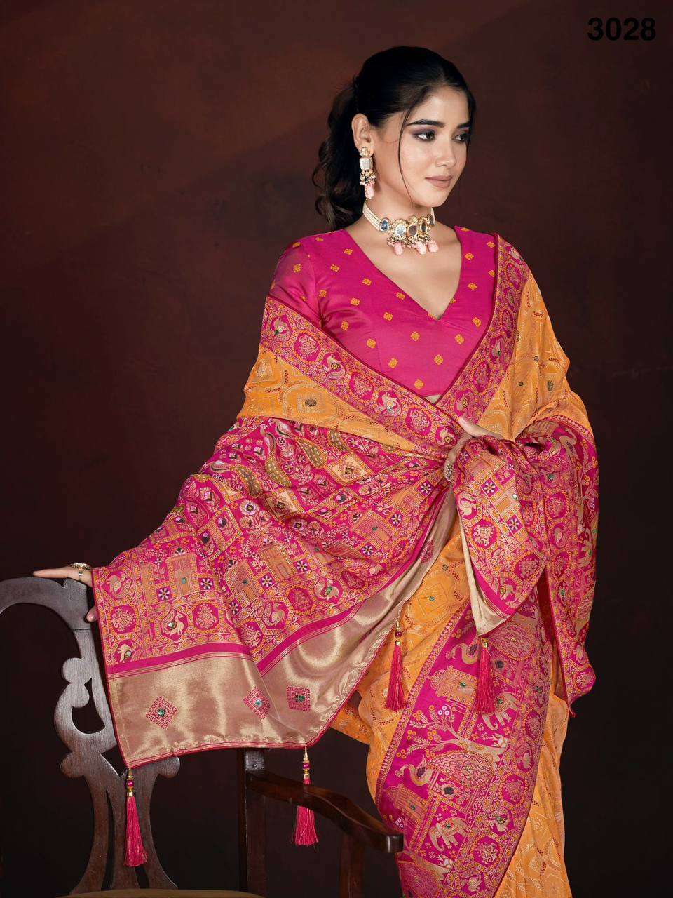 3028 INDIAN ROYAL COMBINE PURE SILK SAREE RESELLER AT ONLINE...