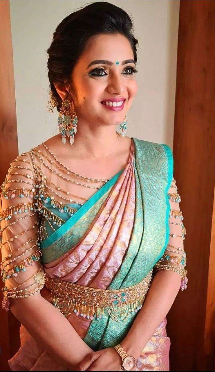 5093 RICH PALLU COLORFUL SILK SAREE WEDDING WEAR LOW PRICE A...