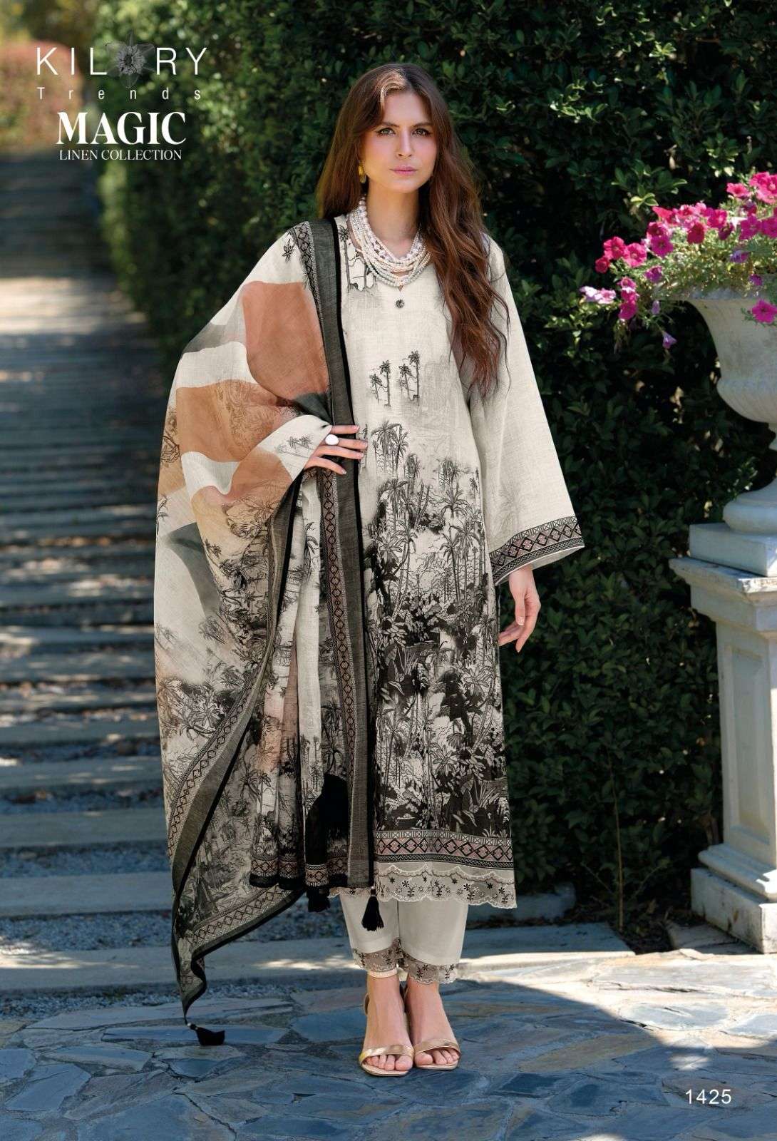 KILORY TRENDS MAGIC LINEN DARK COLOR SUIT MATERIAL FOR LADIE...