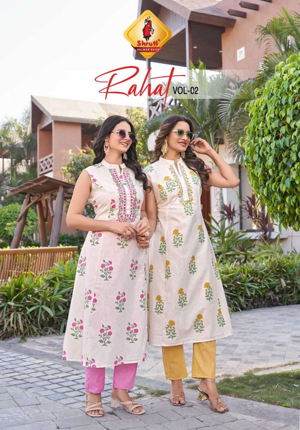 SHRUTI SUIT RAHAT VOL 2 CASUAL WEAR KURTI BOTTOM SET SUMMER ...