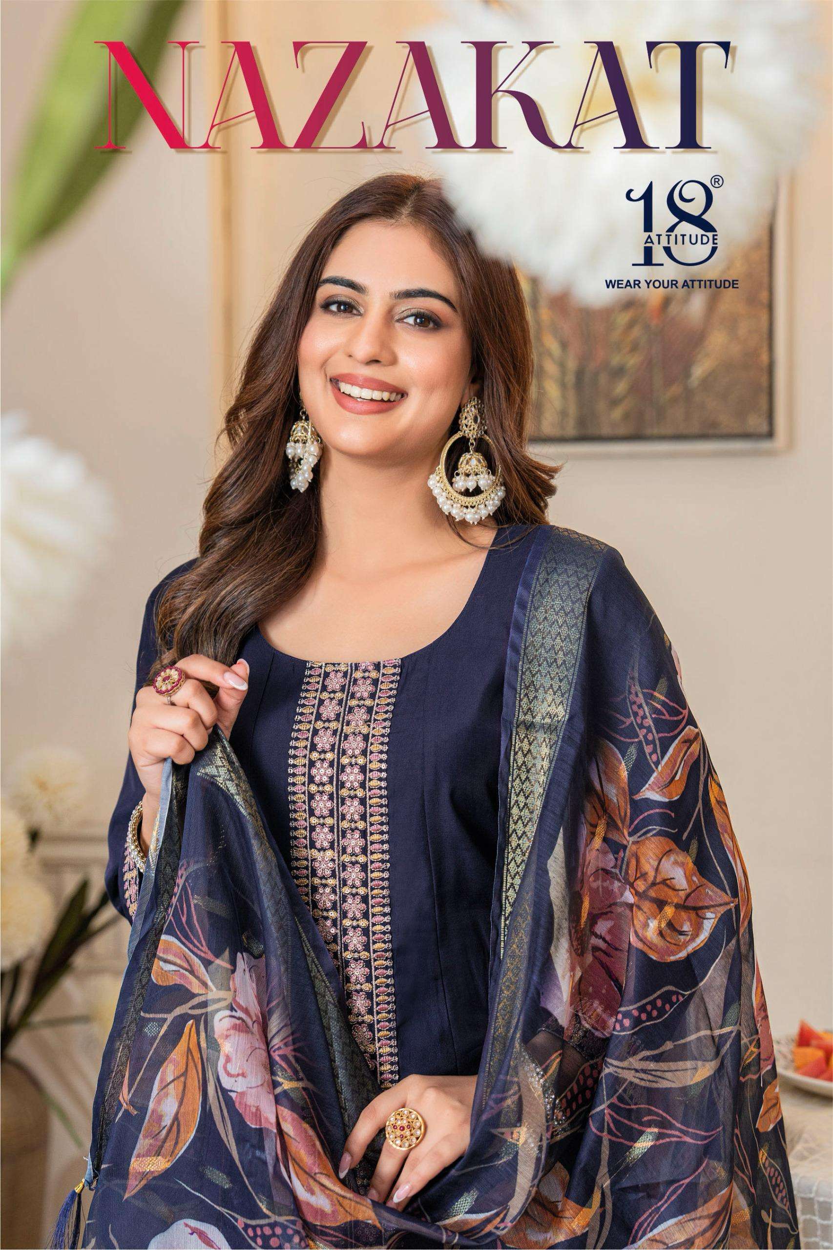18 ATTITUDE NAZAKAT PARTY WEAR KURTI ANARKALI SET COLLECTION...