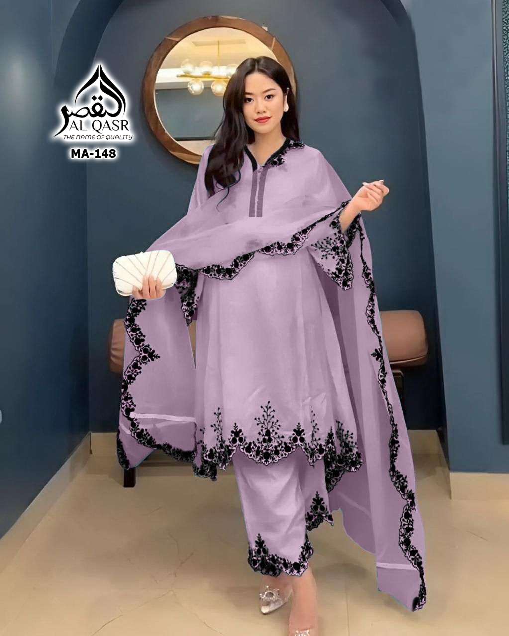AL QASR MA 148 GEORGETTE FABRIC HEAVY PAKISTANI SUIT FOR REA...
