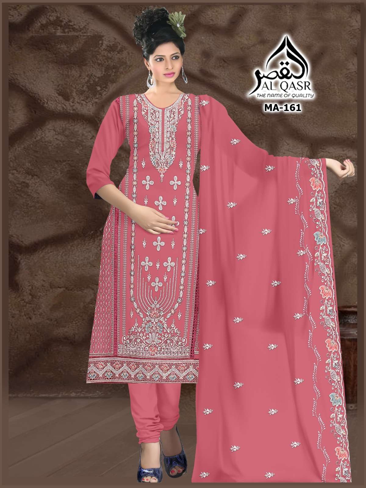AL QASR MA 161 WEDDING WEAR HEAVY WORK SALWAR SUIT GEORGETTE...
