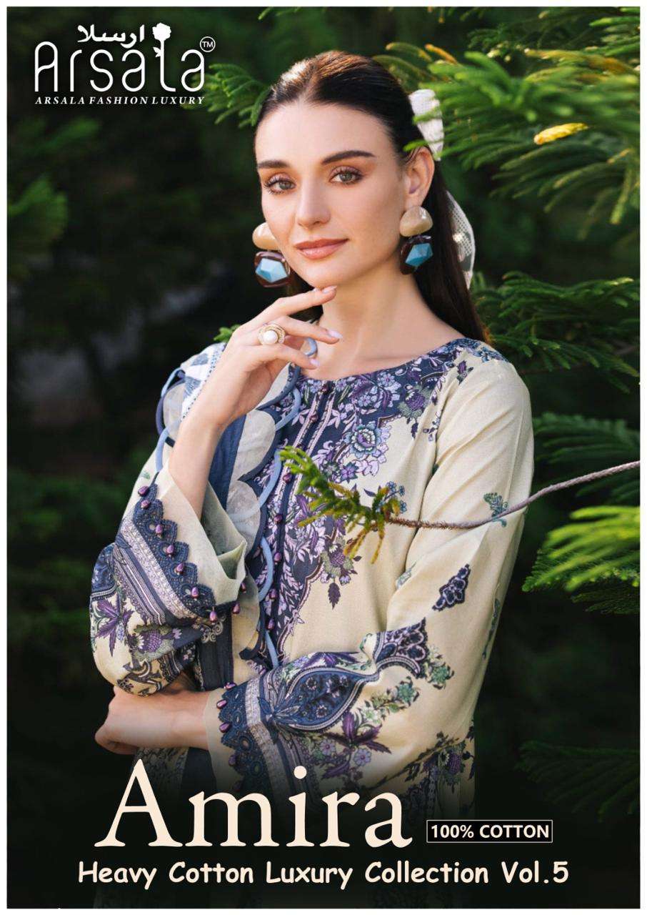 ARSALA AMIRA VOL 5 HEAVY LAWN COTTON PAKISTANI STYLISH SUIT ...
