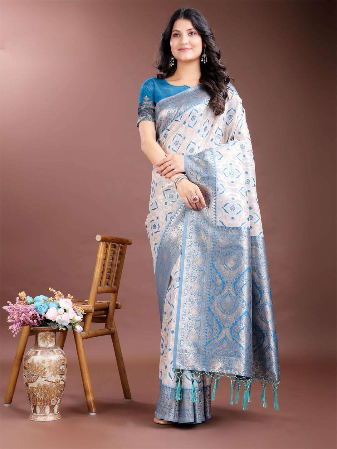 Astita Linen Queen vol 6 Summer special white shades fancy s...