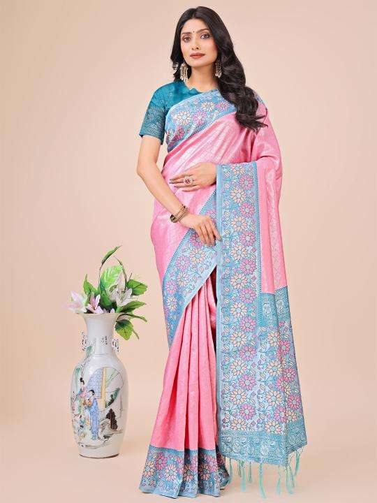 ASTITA PLAZZO SILK FANCY DESIGNER BORDER SAREE SUPPLIER IN S...