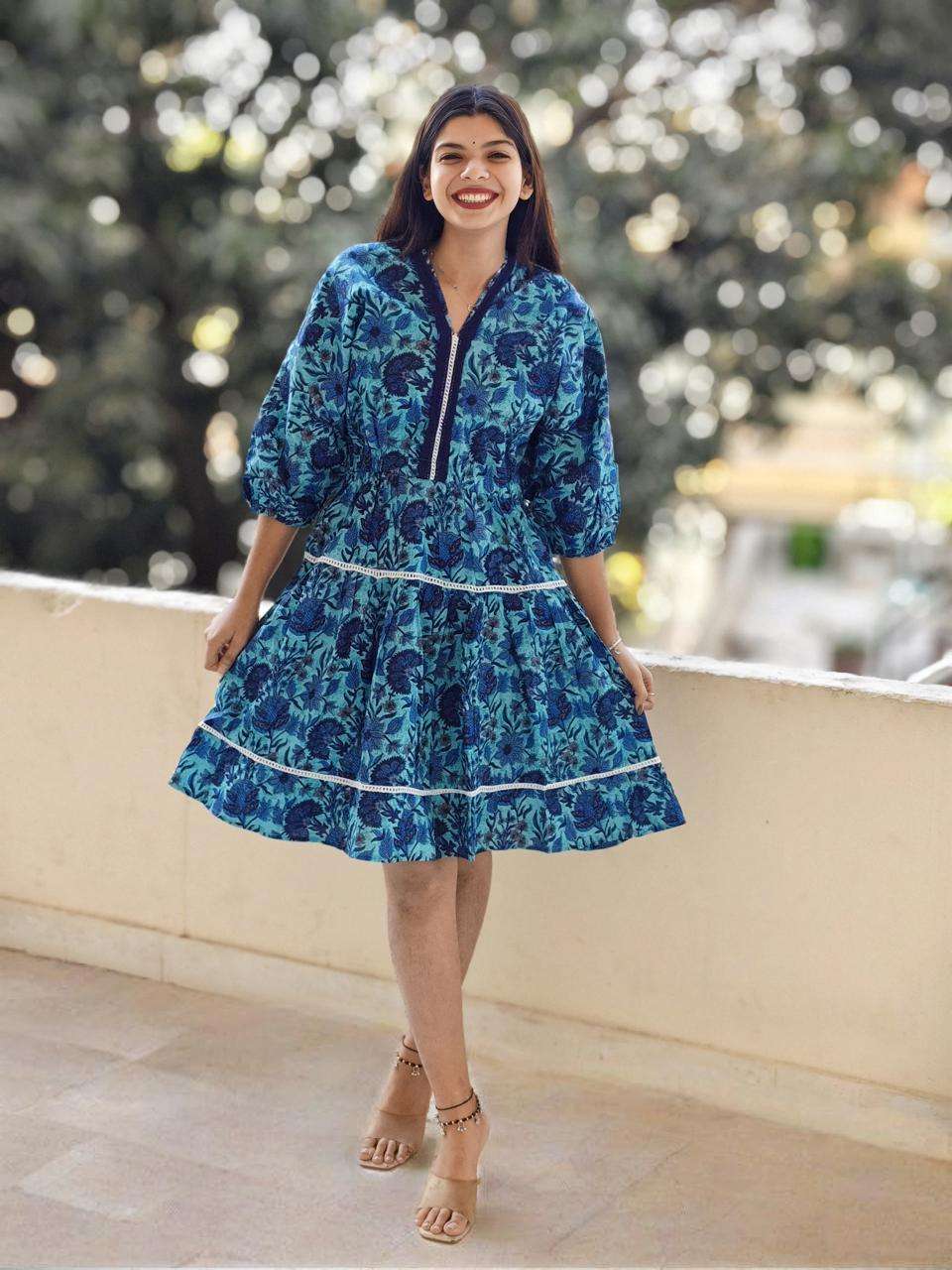  COTTON FABRIC SHORT DRESSES TUNIC COLLECTION LOW PRICE ONLI...