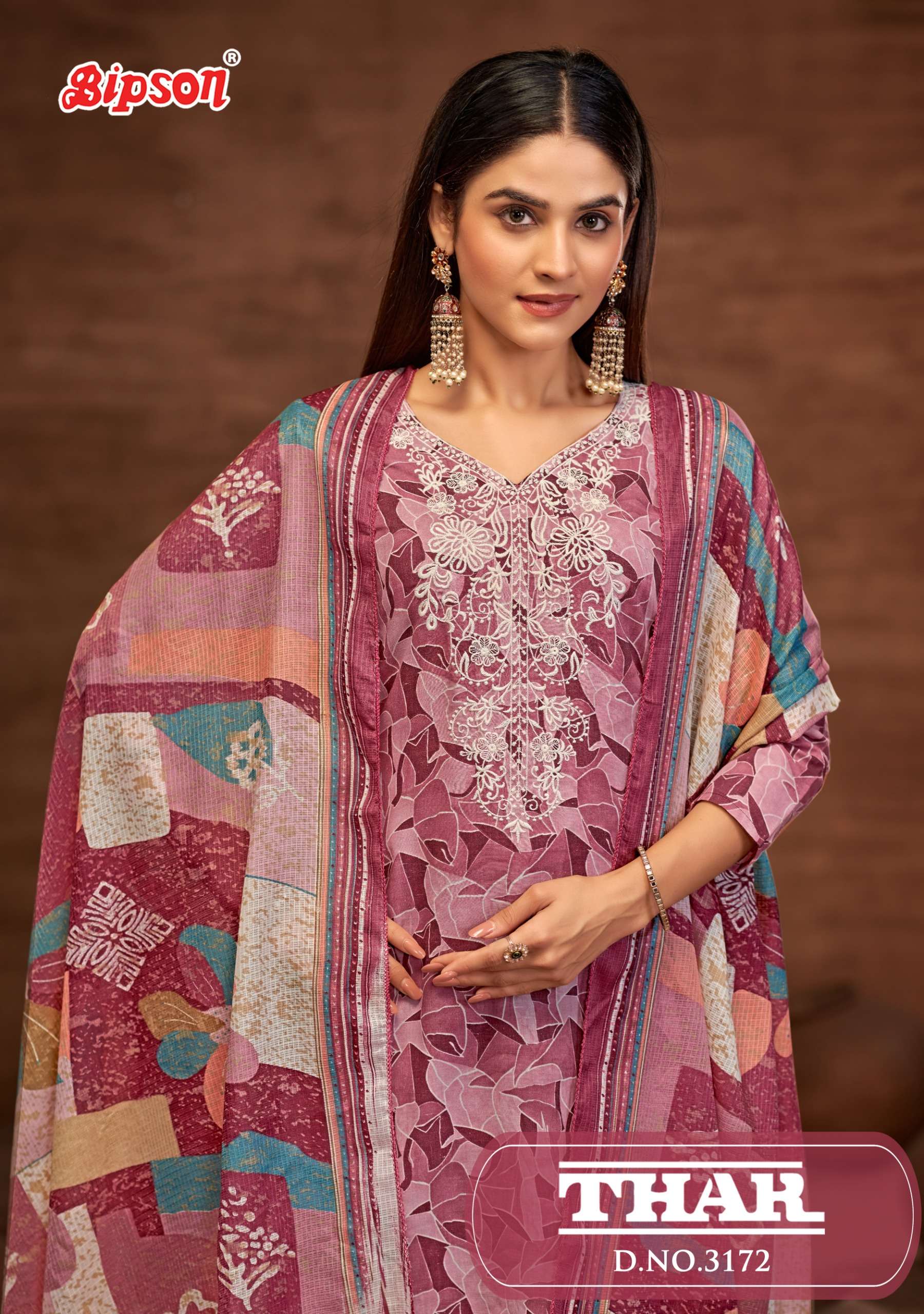 BIPSON PRINTS THAR 3172 COTTON PRINT DRESS MATERIAL COLLECTI...