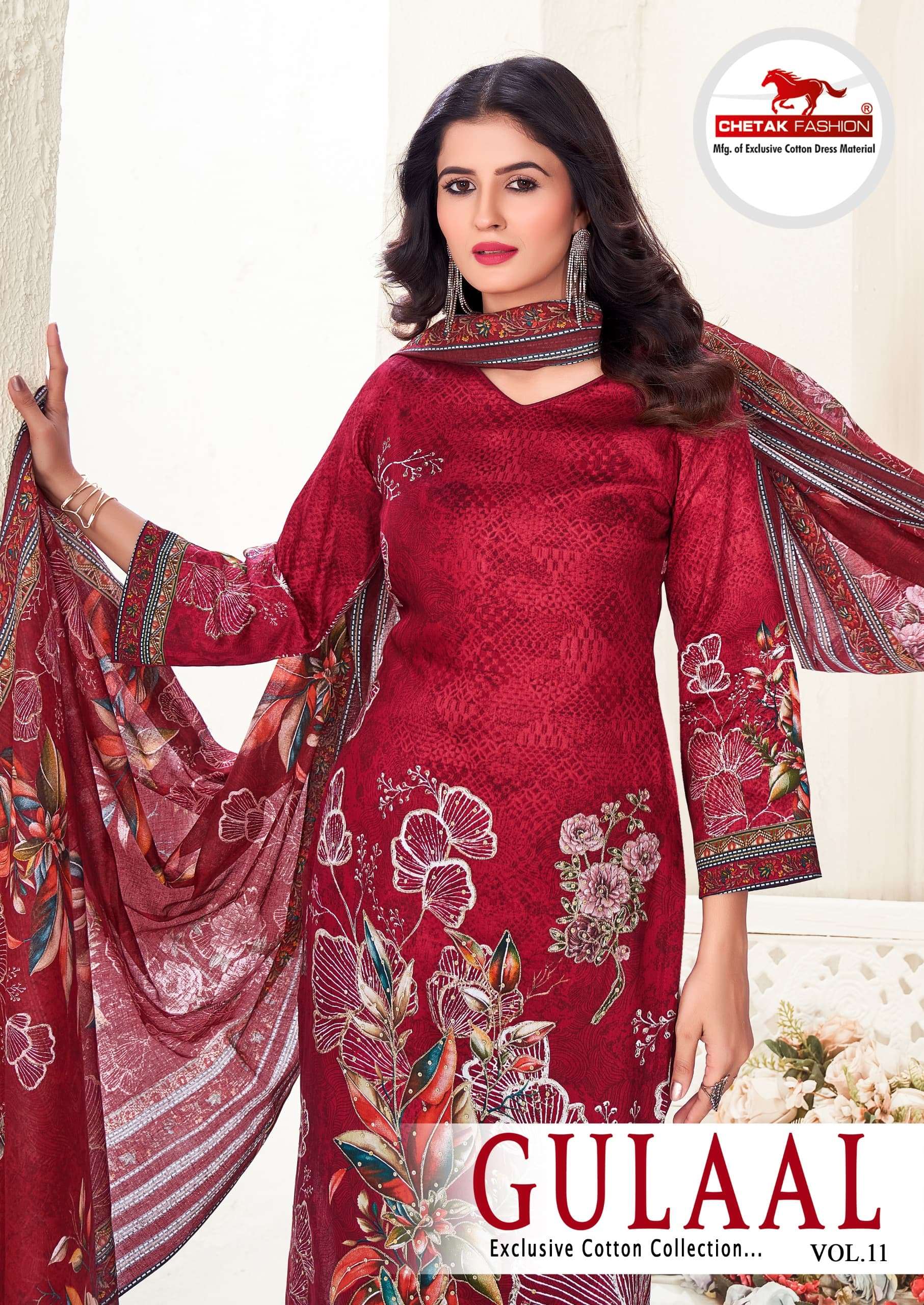 CHETAK FASHION GULAAL VOL 11 JAM COTTON DESIGNER SUIT FESTIV...