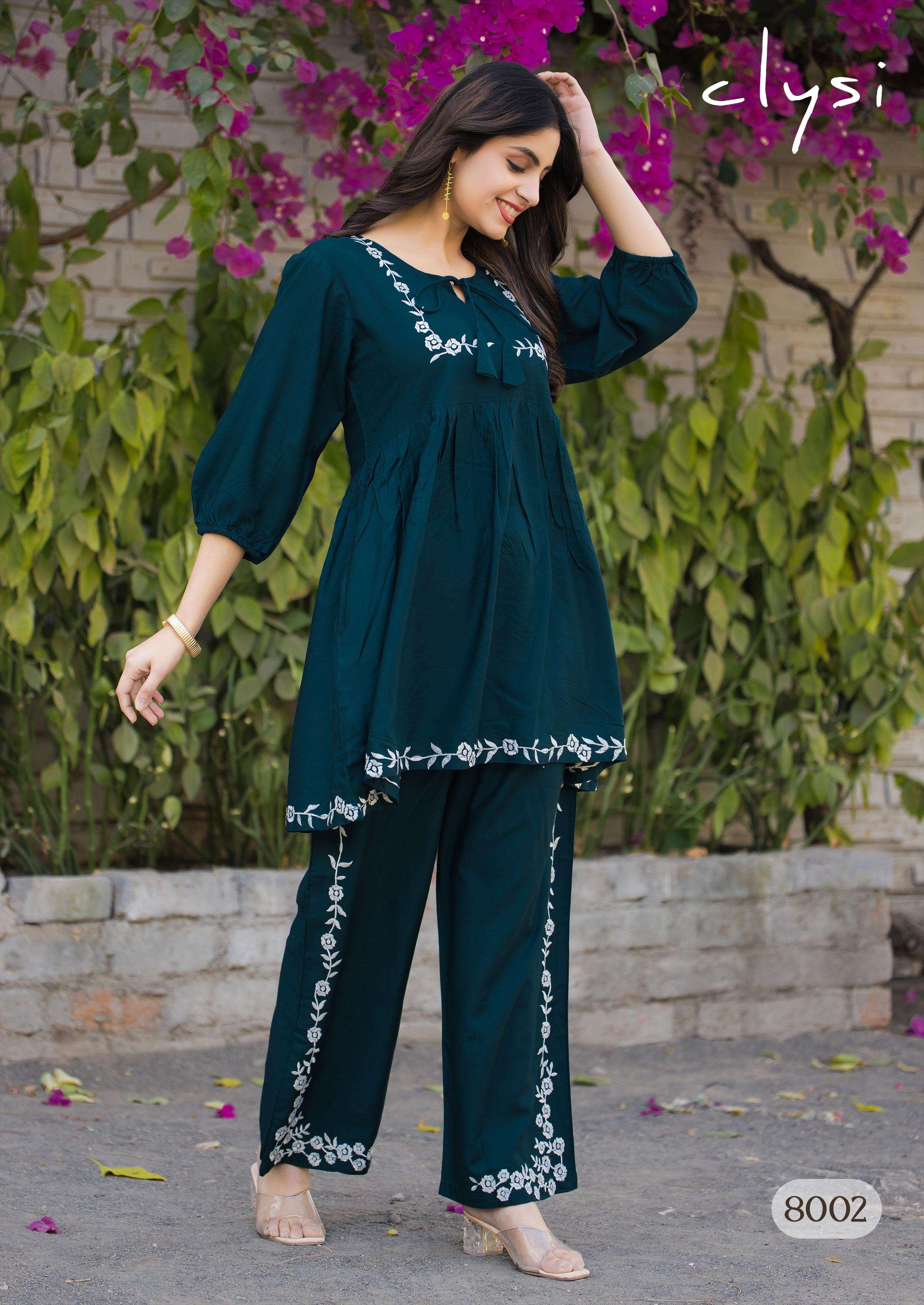 CLYSI ROZELLA RAYON FABRIC WOMEN KURTI PANTS SET COLLECTION ...