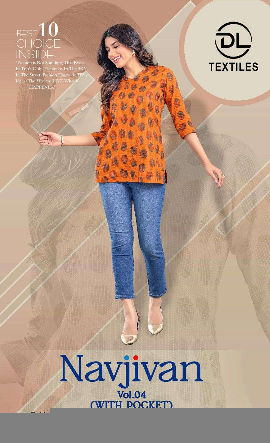 DL NAVJIVAN VOL 4 LADIES REGULAR WEAR COTTON SHORT KURTI SUP...