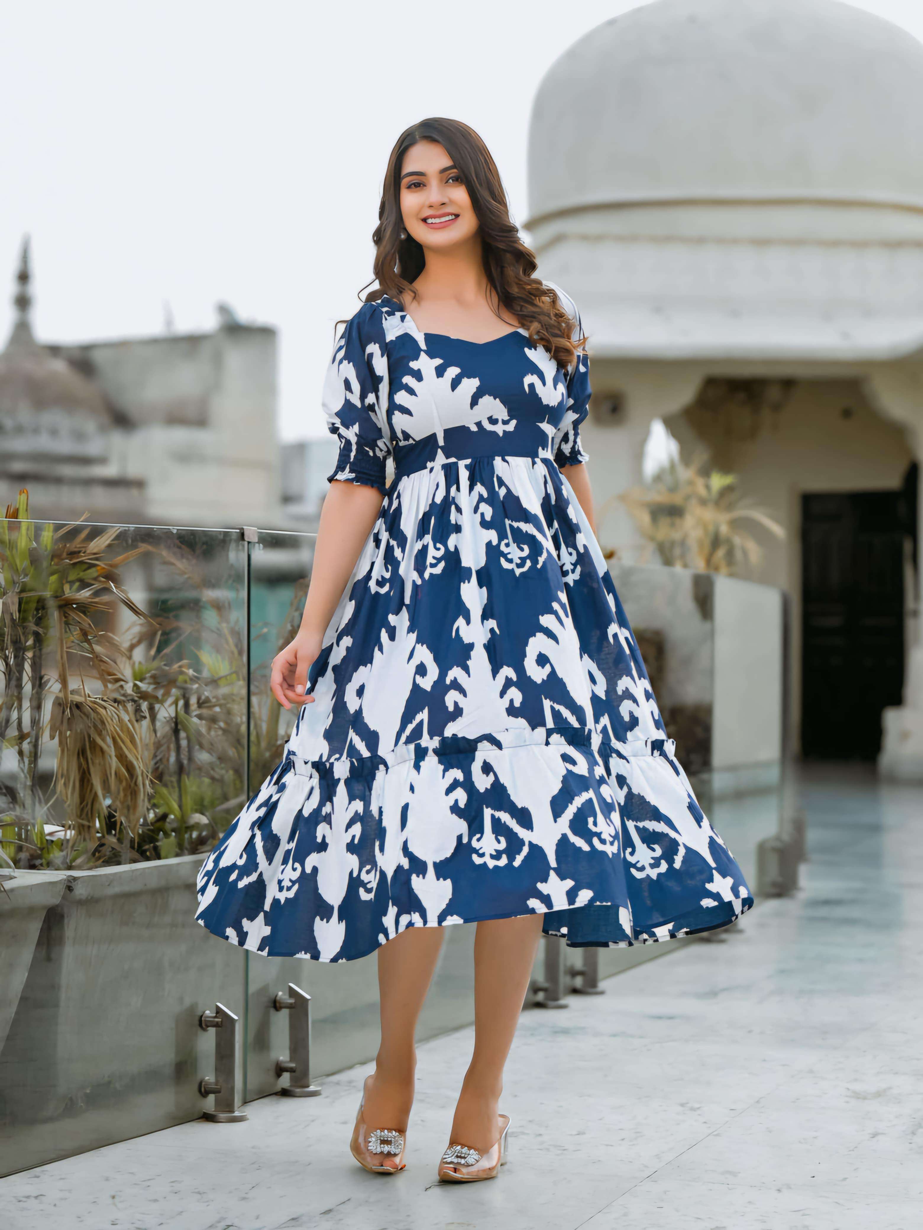 FF PATTERN ONE PIC COTTON BLUE COLOR KURTI DAILY WEAR AT DEA...