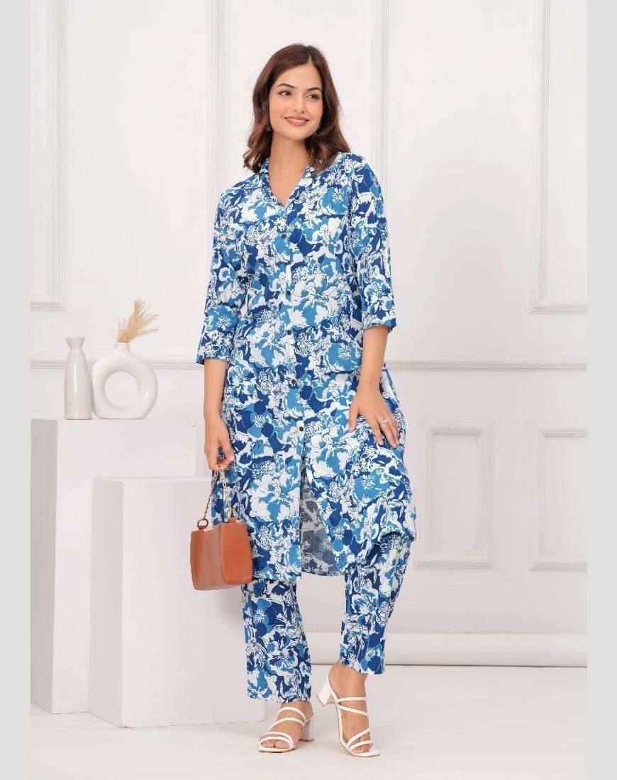 FLOWER PRINT CORD SET FASHION TOP INDIAN WOMEN RESELLER SHOP...