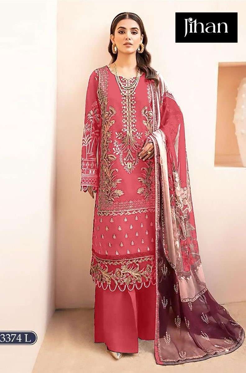 JIHAN CHEVRON LUXURY LAWN COLLECTION 3374 LAWN COTTON PAKIST...