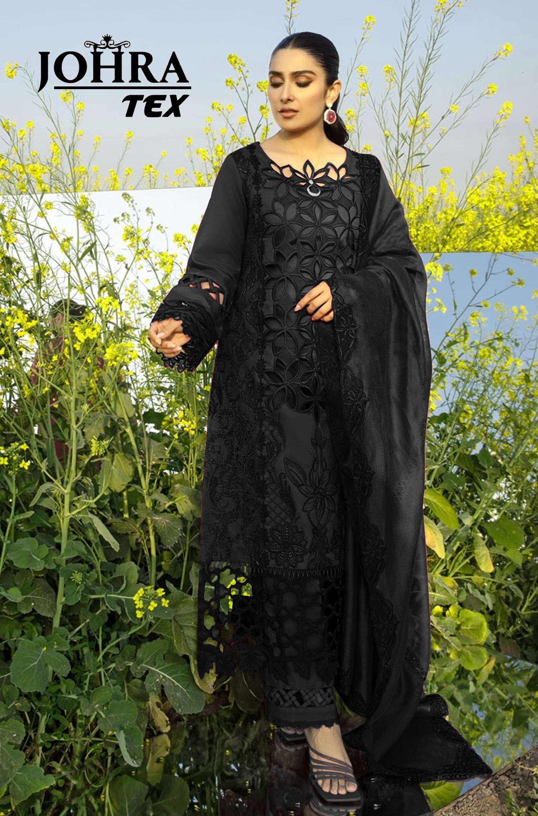 JOHRA TEX 154 STYLISH PAKISTANI BLACK SUIT COTTON FABRIC RES...