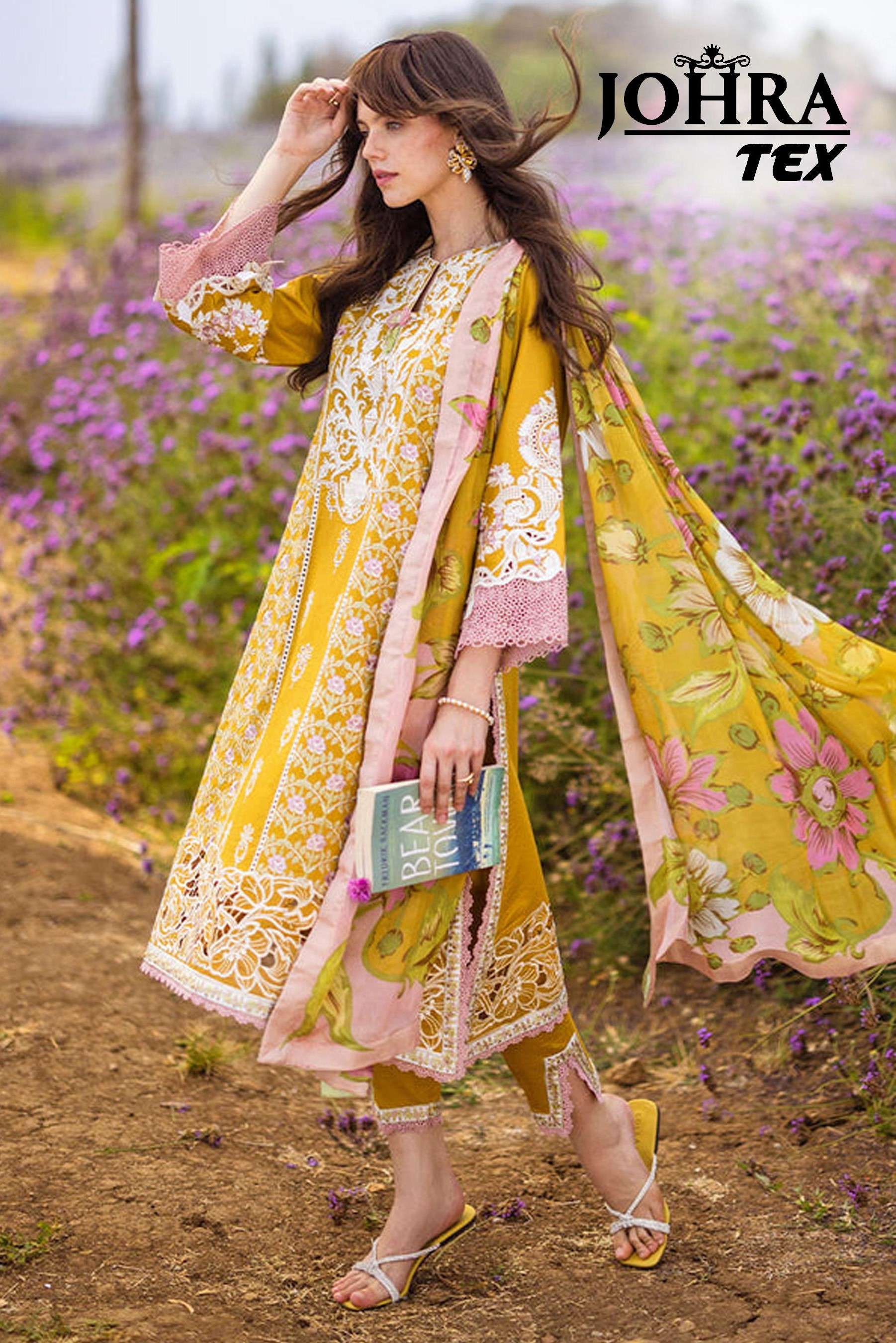 JOHRA TEX JT 166 CAMBRIC COTTON YELLOW COLOR HEAVY PAKISTANI...