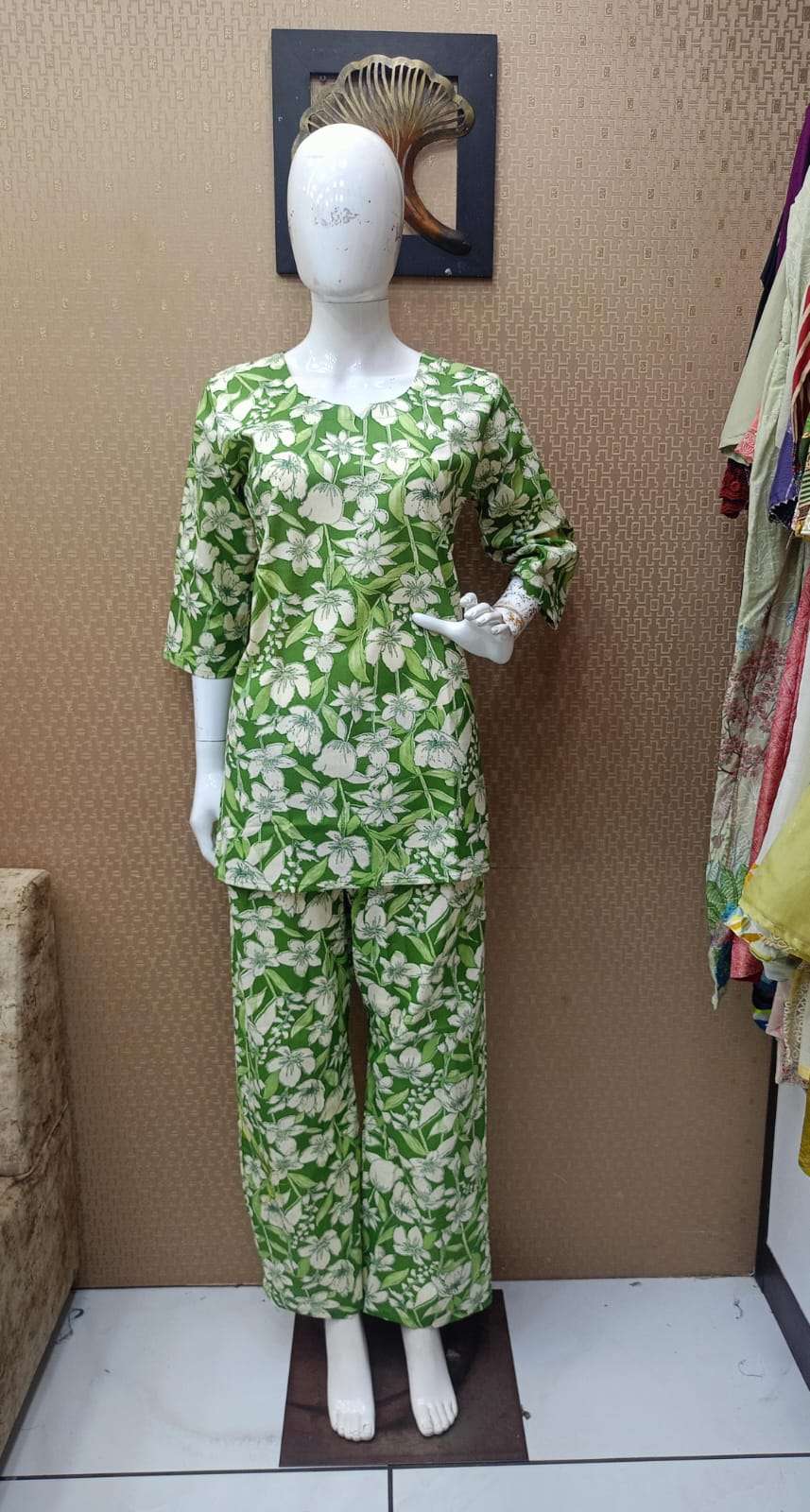KK REGULAR WEAR COTTON FLEX PRINT CORD SET WOMEN CLOTHES BES...
