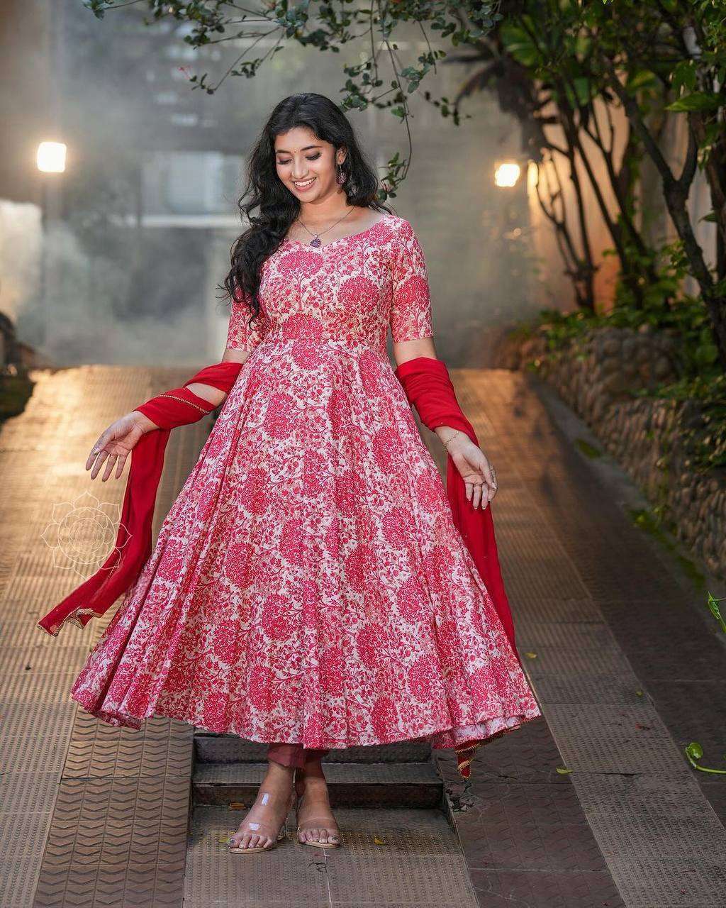 LADY PINK PRETTY GOWN DRESS READY MADE DEALER IN SURAT